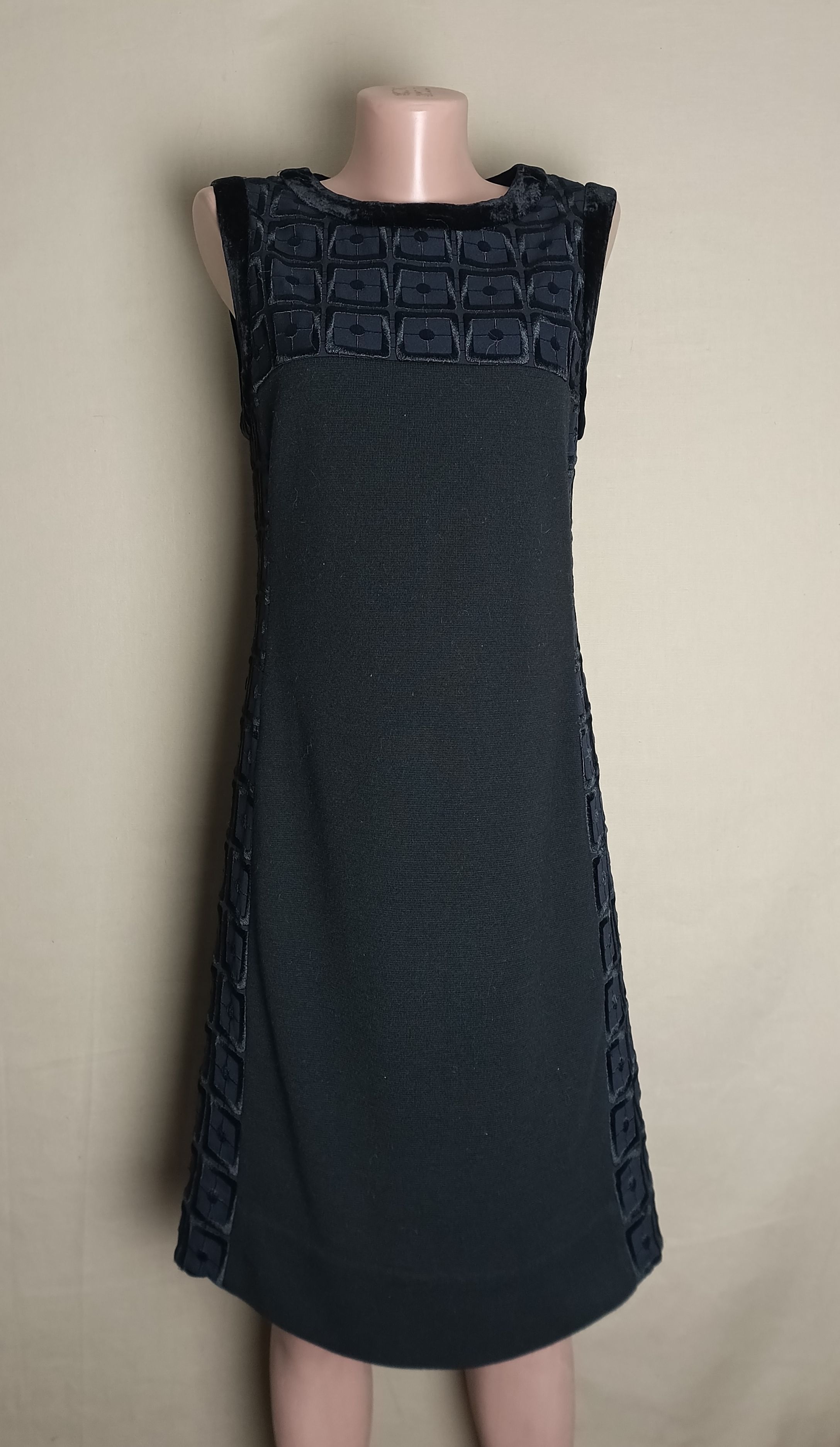 Tory Burch Tory Burch Denice Black Wool Silk Dress Size S Size S / US 4 / IT 40 - 4 Thumbnail