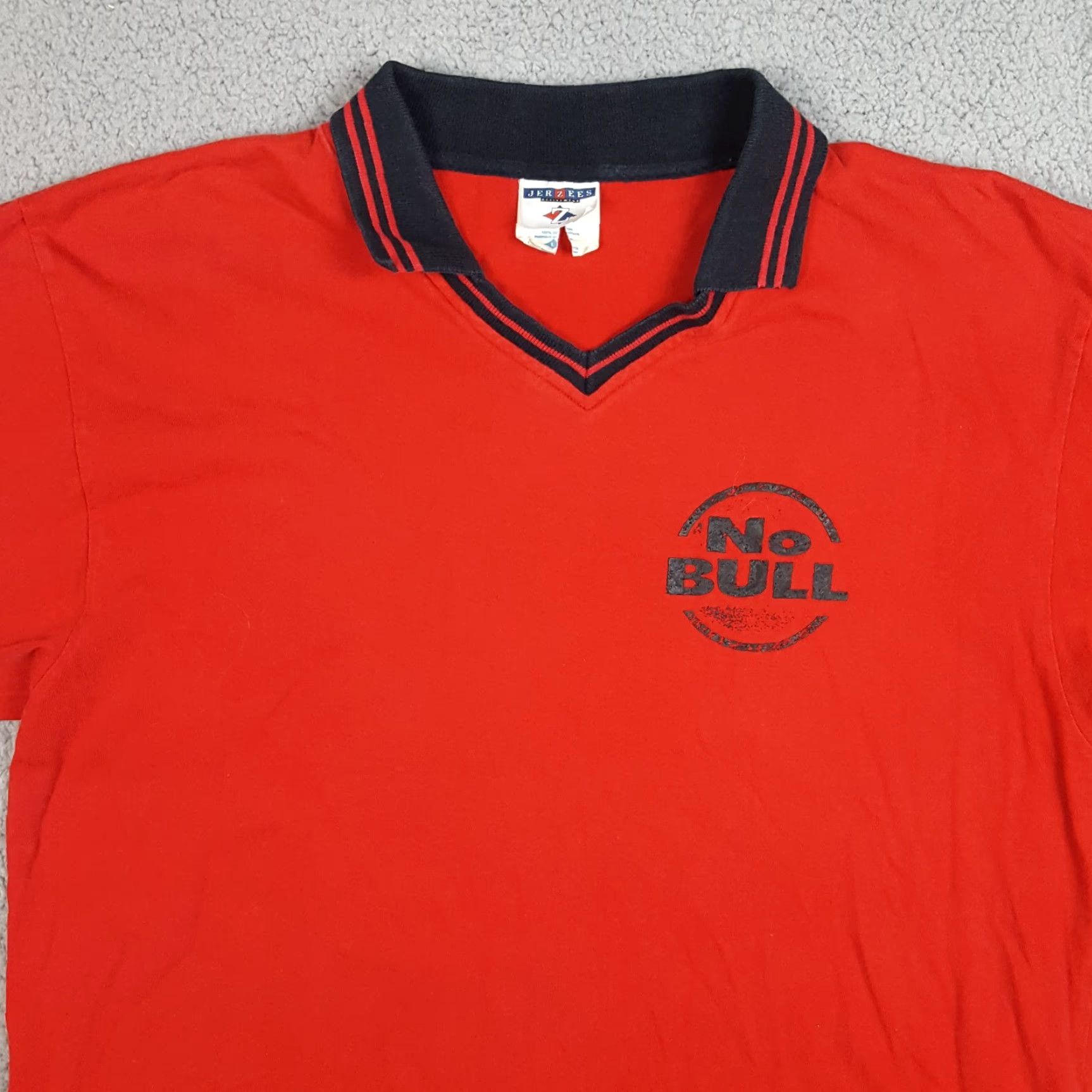 Jerzees VINTAGE Winston Cigarettes NASCAR Racing Polo Shirt Men's Large Red 90s NASCAR Grunge Beach Preppy Shirt Collar POLO Mens L Red Size US L / EU 52-54 / 3 - 2 Thumbnail