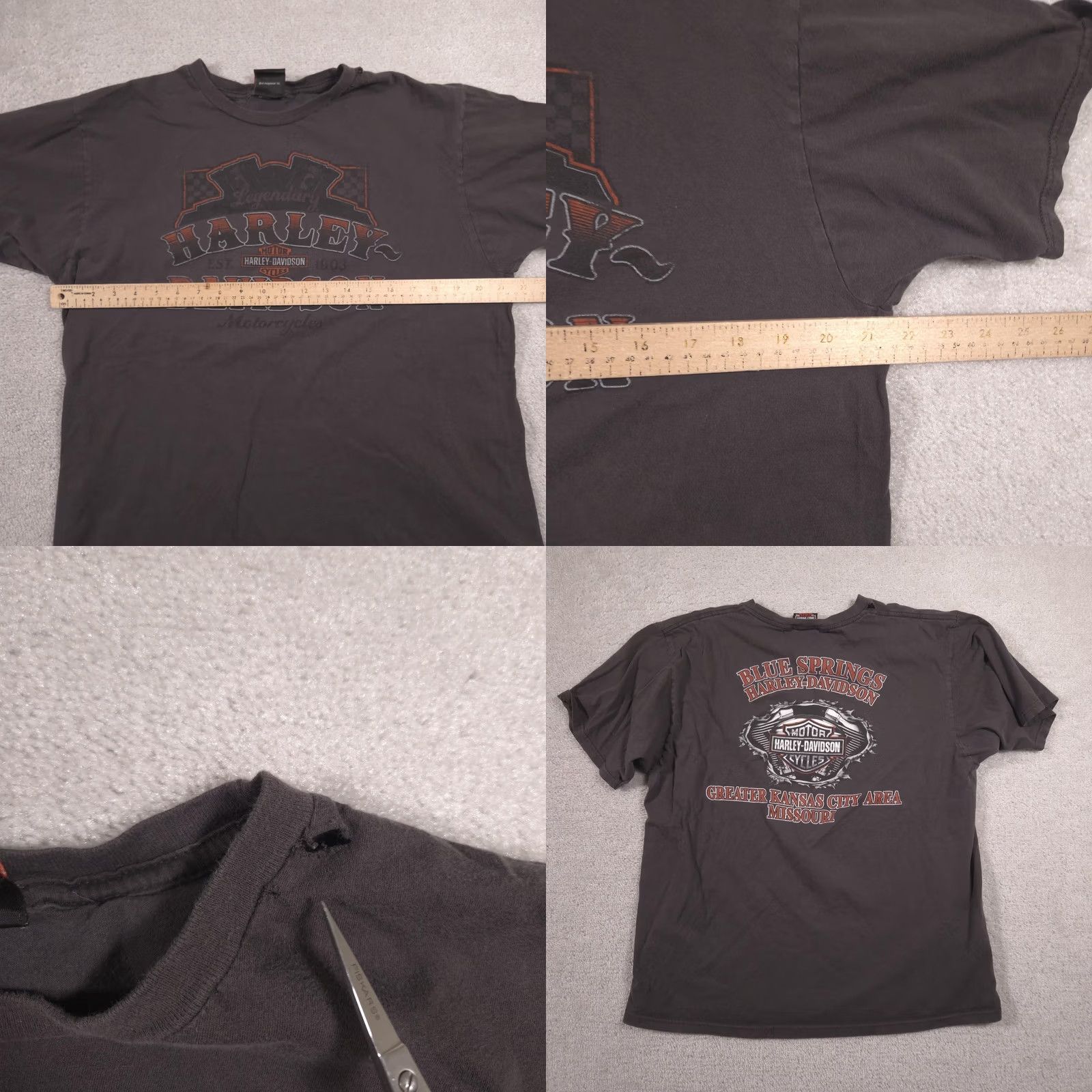 Harley Davidson Harley-Davidson Shirt Mens XL Black Blue Springs Kansas City Graphic Biker Tee Size US XL / EU 56 / 4 - 8 Thumbnail