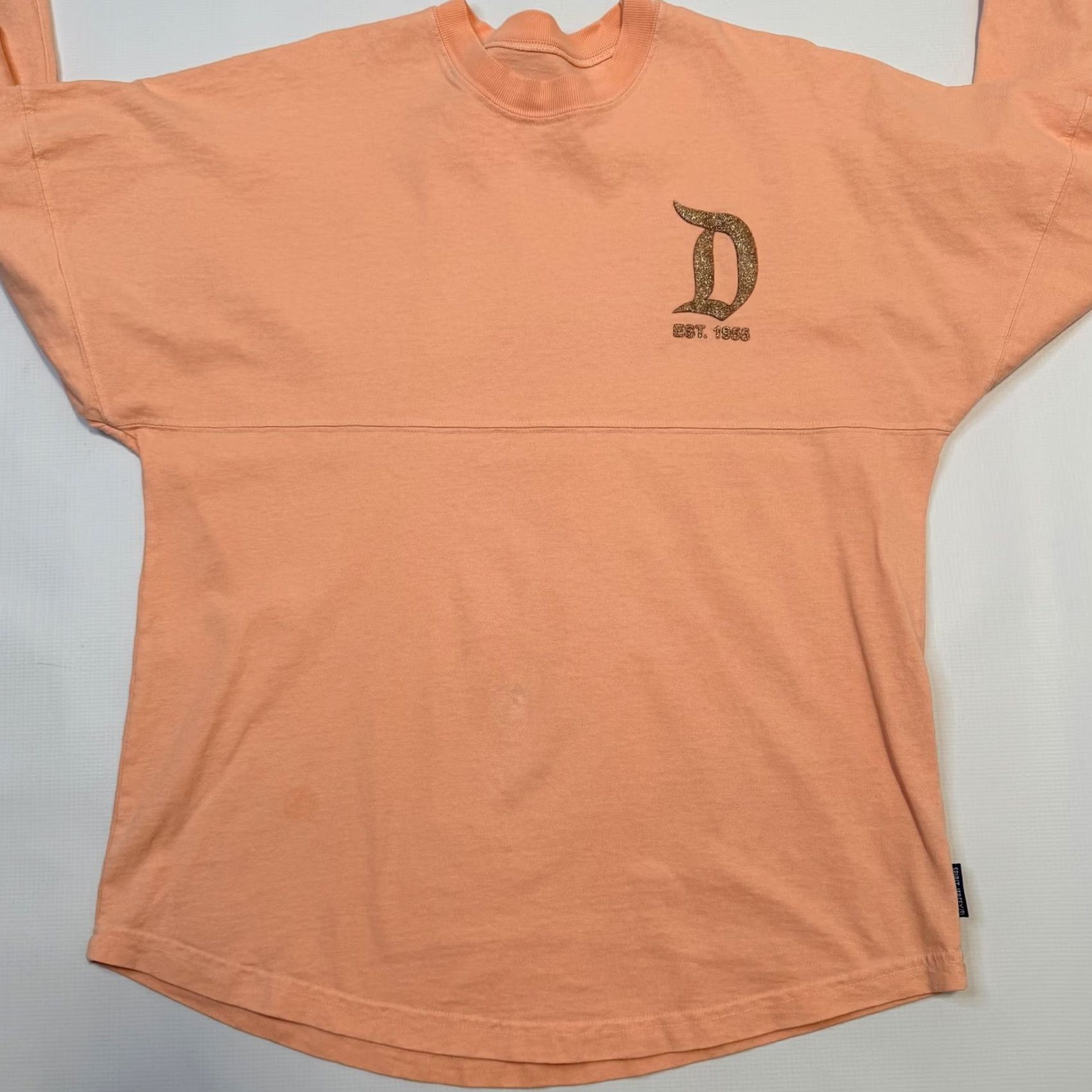 Disney Disney Parks Shirt Womens Small Peach Spirit Jersey Disneyland Resort Glitter Shirt Ladies Small Orange Glitter Disney Holiday Spirit Jersey Size S / US 4 / IT 40 - 6 Thumbnail