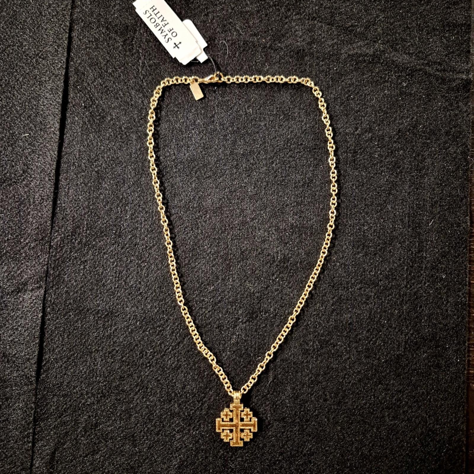 Other Gold-Tone Jerusalem Cross Pendant Necklace – 18" Size ONE SIZE - 3 Thumbnail