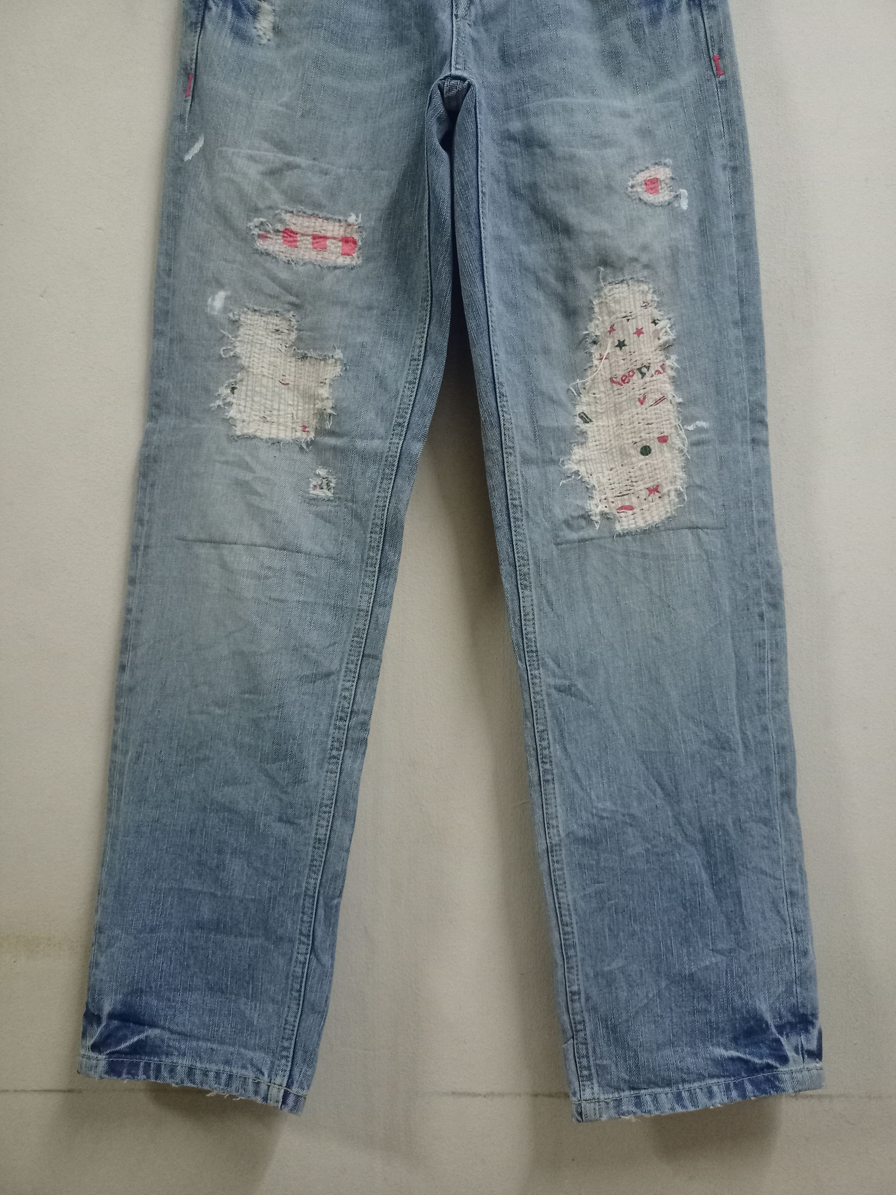 Japanese Brand Vintage Japanese Brand Workwear Loose Patched Jeans Size US 29 - 6 Thumbnail