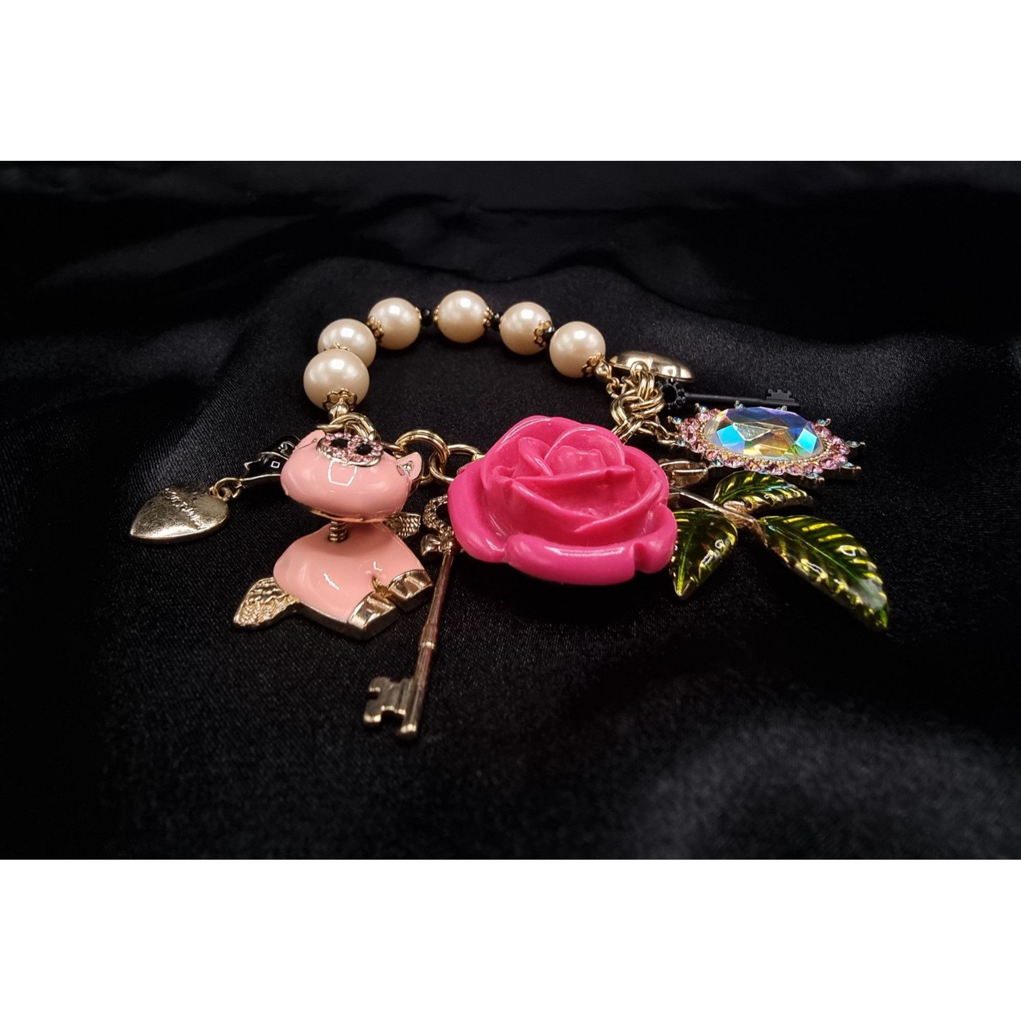 Betsey Johnson Rare Find Betsey Johnson Rare Charm Bracelet W/ Pearls Pink Size ONE SIZE - 4 Thumbnail