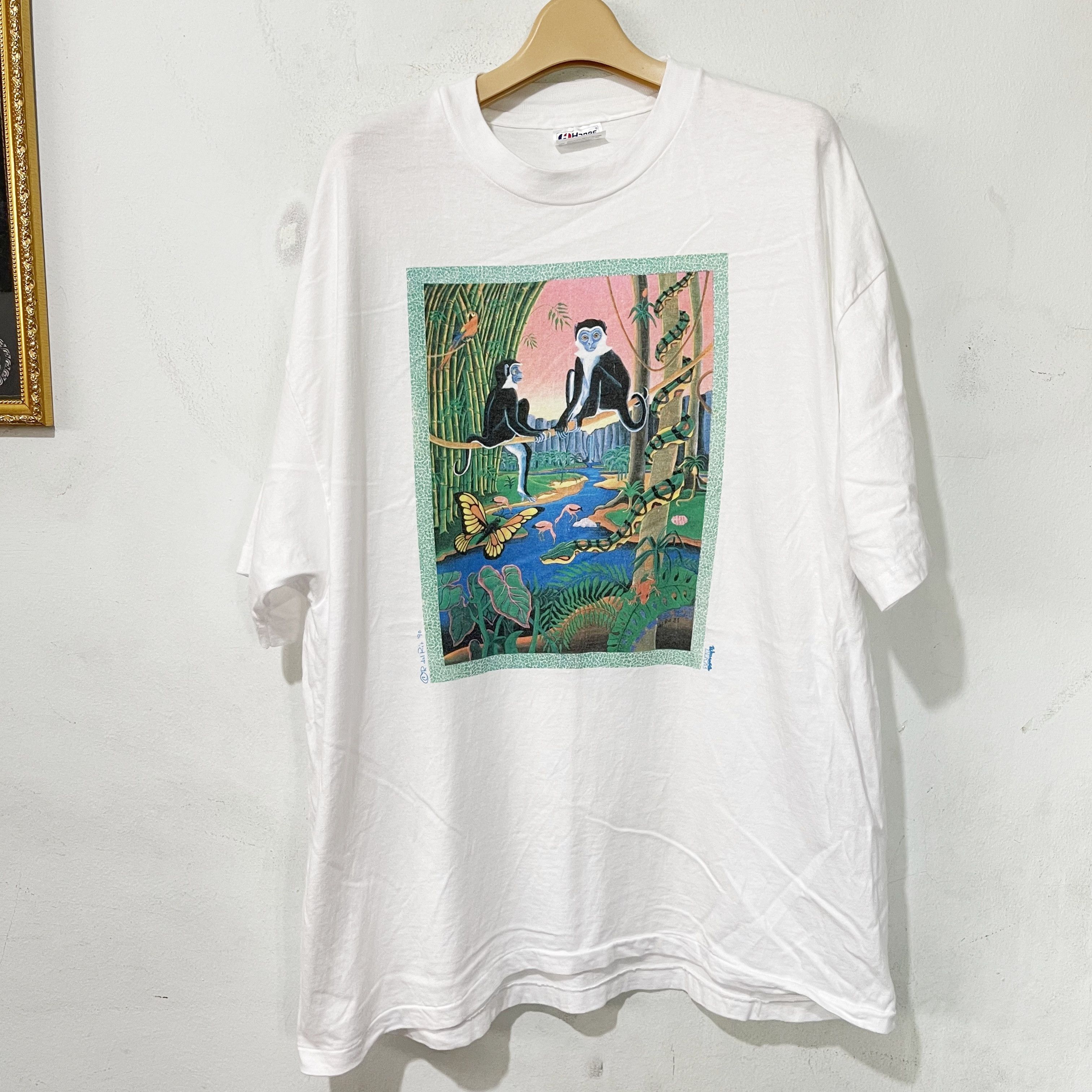 Vintage Vintage 90s Jungle Monkey Del Rio T-Shirt Size US L / EU 52-54 / 3 - 1 Thumbnail