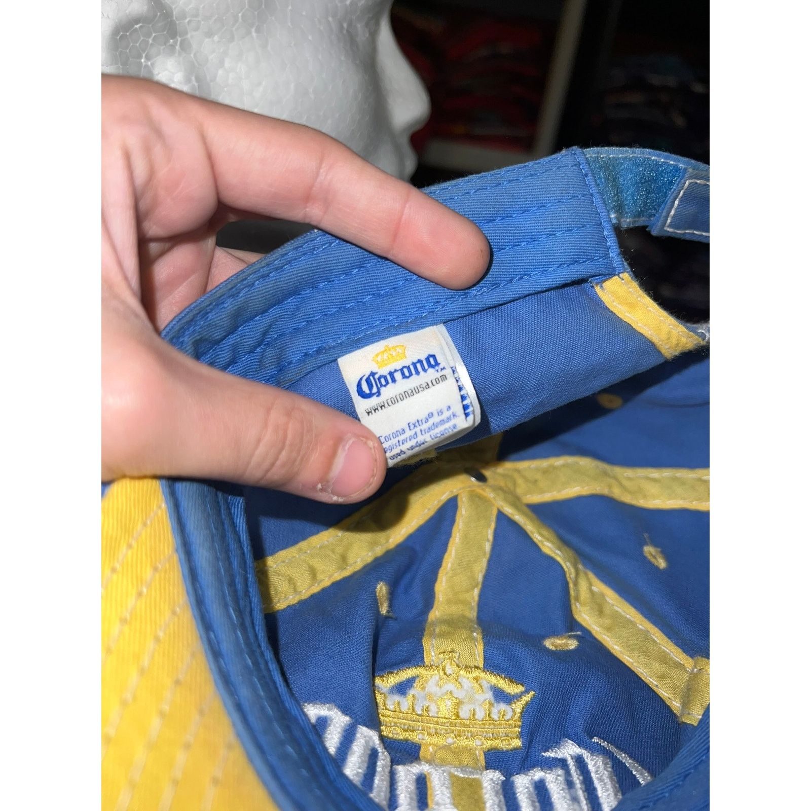 Other Corona Hat Corona Extra Beer Alcohol Logo Blue Yellow Cap OS Size ONE SIZE - 8 Thumbnail