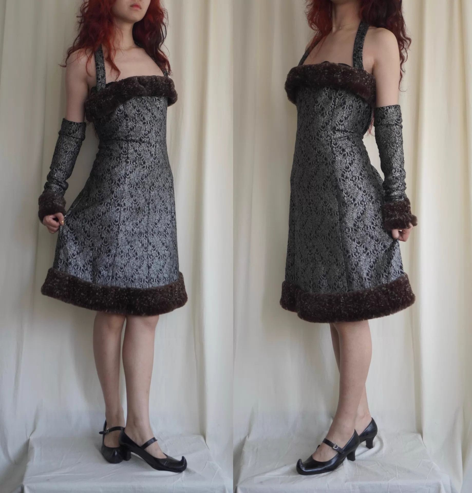 Chanel Chanel 2005 AW Halter Lace Dress Sleeve Set Silver/Suede L Size L / US 10 / IT 46 - 5 Thumbnail