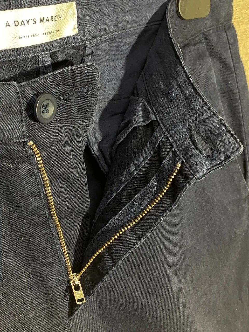 A Day's March A Day’s March Slim Fit Pant Trousers In Navy Size 48 Size US 30 / EU 46 - 3 Thumbnail