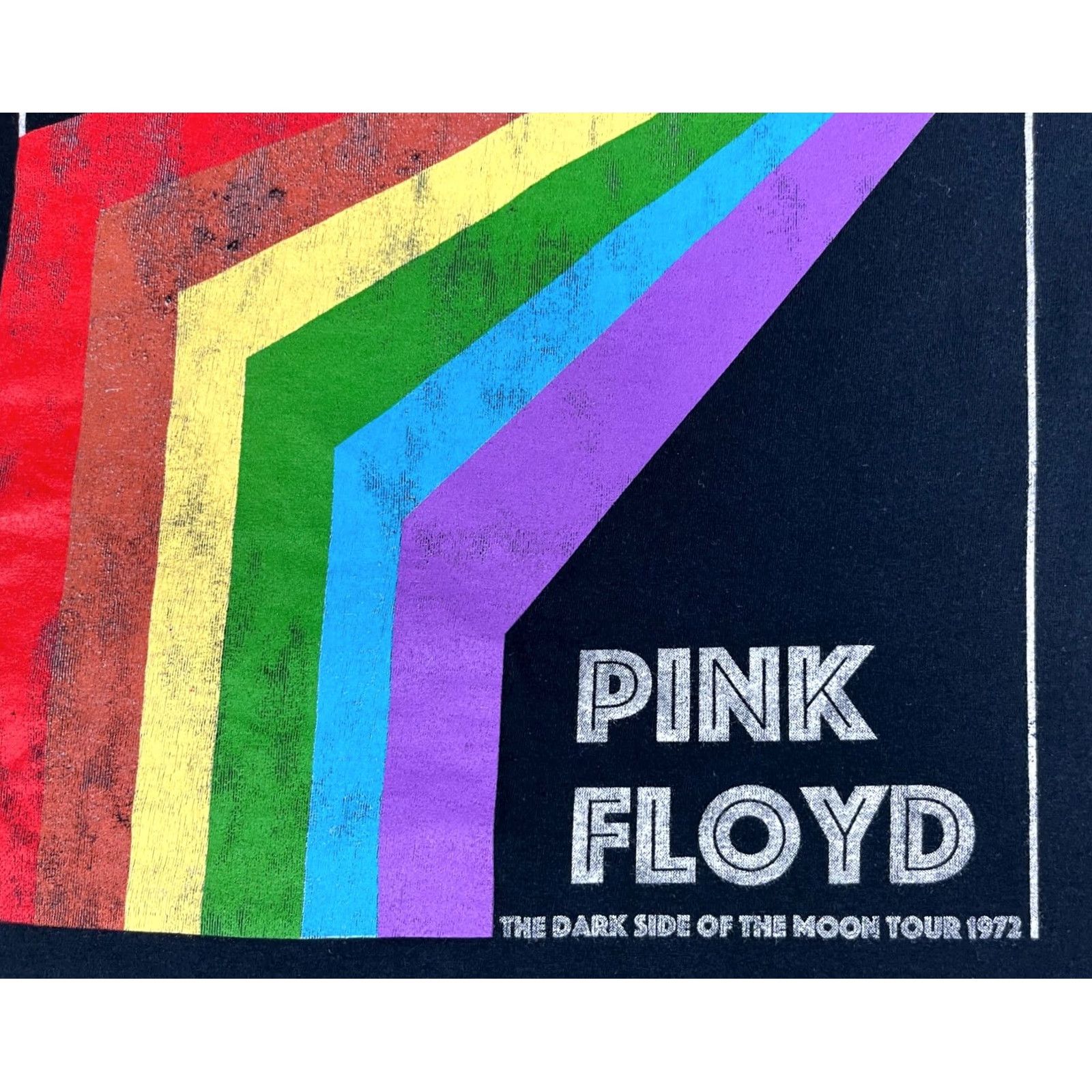 Vintage Pink Floyd T-Shirt The Dark Side of the Moon Tour 1972 XL Black Crew Neck Short Sleeve 100% Cotton Men Made in UK Size US XL / EU 56 / 4 - 5 Thumbnail