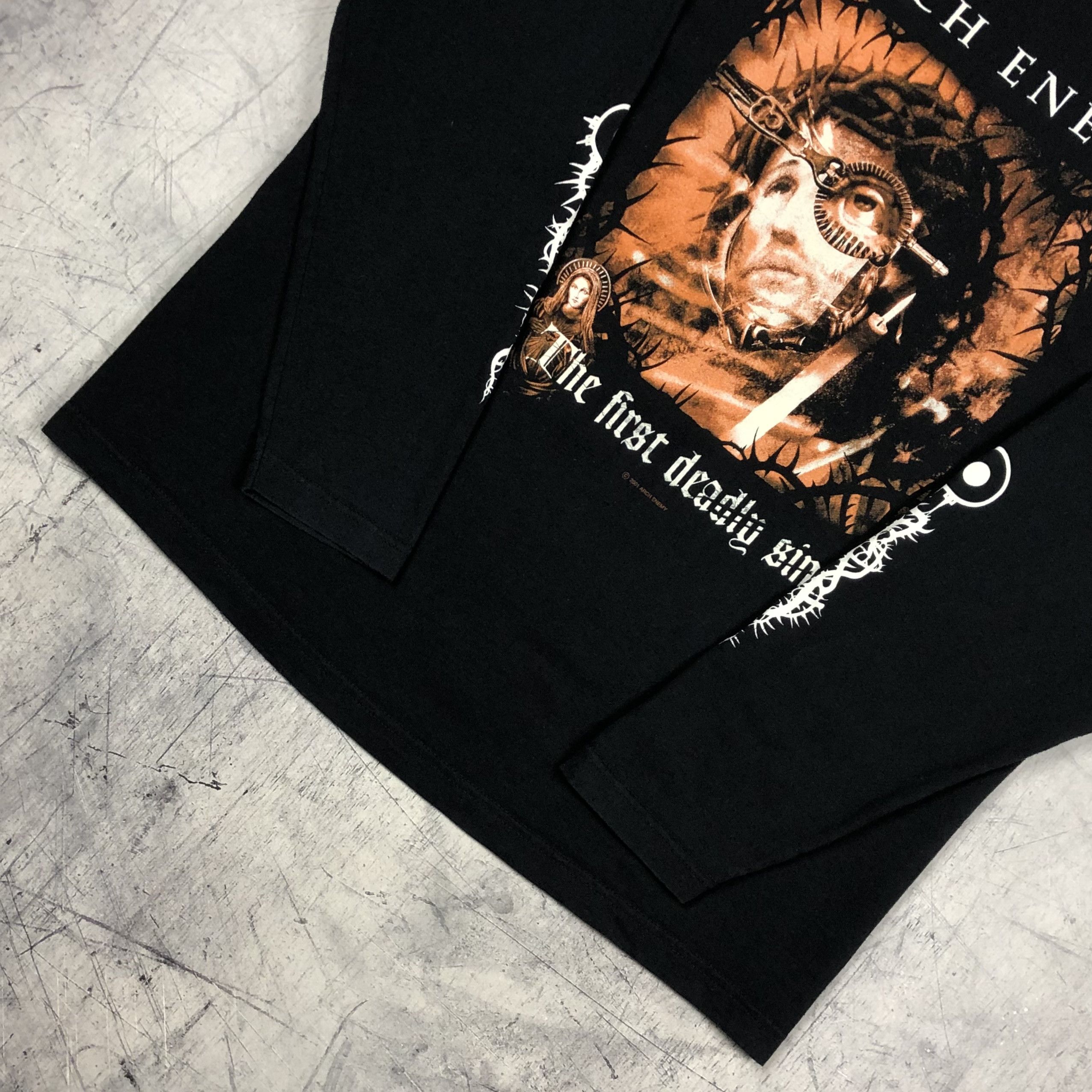 Band Tees 2001 Arch Enemy First Deadly Sin Vintage Longsleeve jesus Size US XL / EU 56 / 4 - 8 Thumbnail