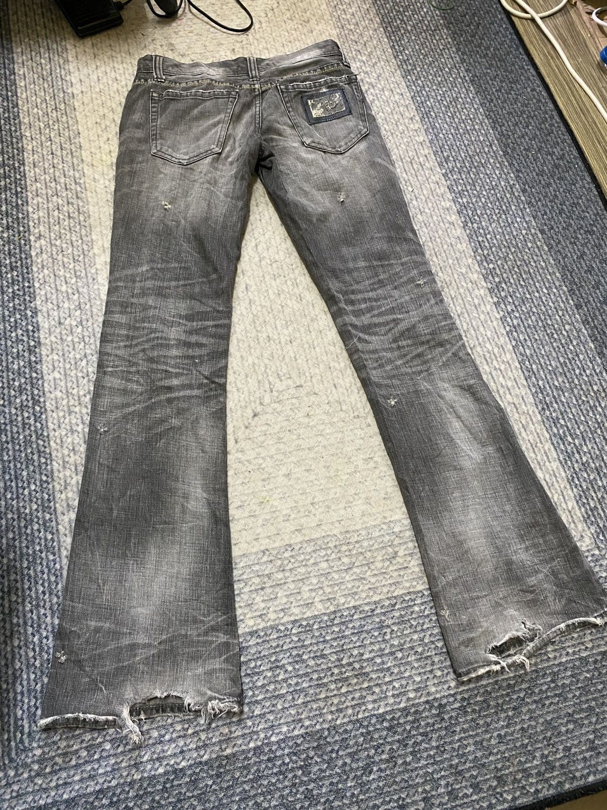 Japanese Brand × Seditionaries The Murder License Flared Studded Distressed Jeans Size 29" - 4 Thumbnail