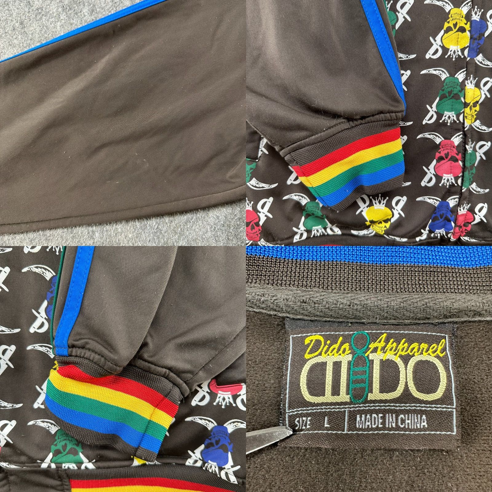 Vintage VINTAGE Dido Apparel Jacket Mens L Brown Zip Crown Pirates Skull AOP Windbreaker Striped Full Zip Soccer 90s Mens Size US L / EU 52-54 / 3 - 8 Thumbnail