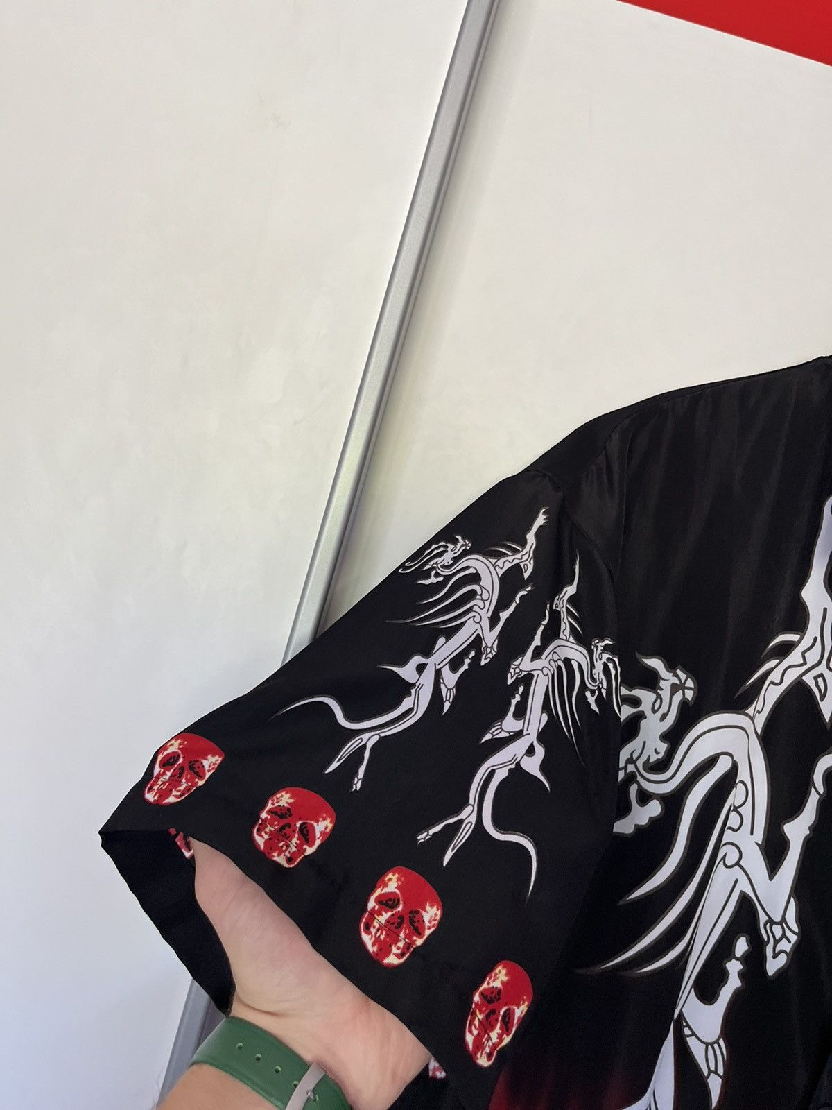 Vintage Vintage 90’s Hell Fire Skull Skeleton Graphic Shirt Opium Size US L / EU 52-54 / 3 - 5 Thumbnail