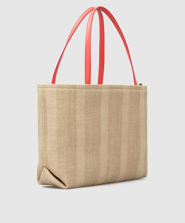 Loro Piana o1srvl11e0924 Size: / OS Tote Bag in Beige/Red Size ONE SIZE - 6 Thumbnail