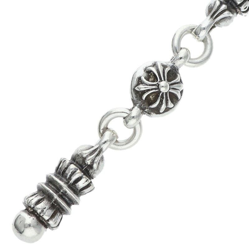 Chrome Hearts Silver Cross Ball Barrel Bracelet
