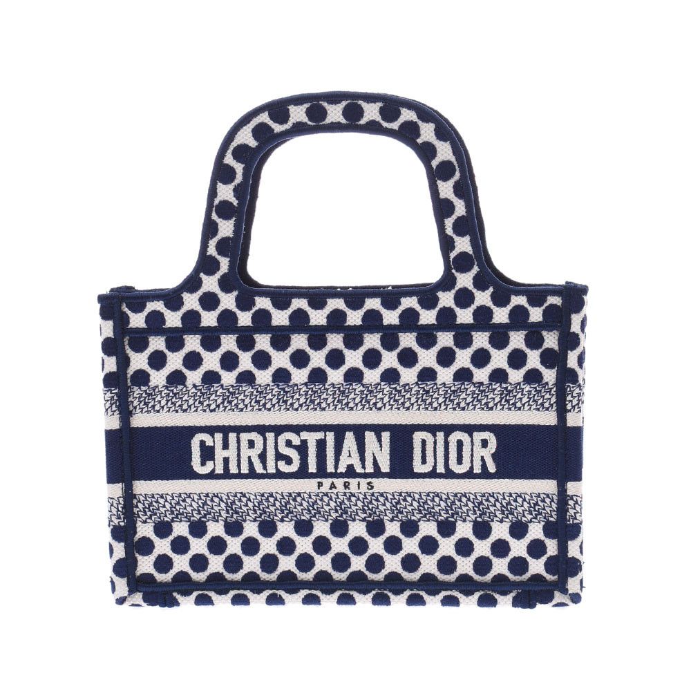 image of Christian Dior Book Tote Bag Mini Blue Handbag, Women's
