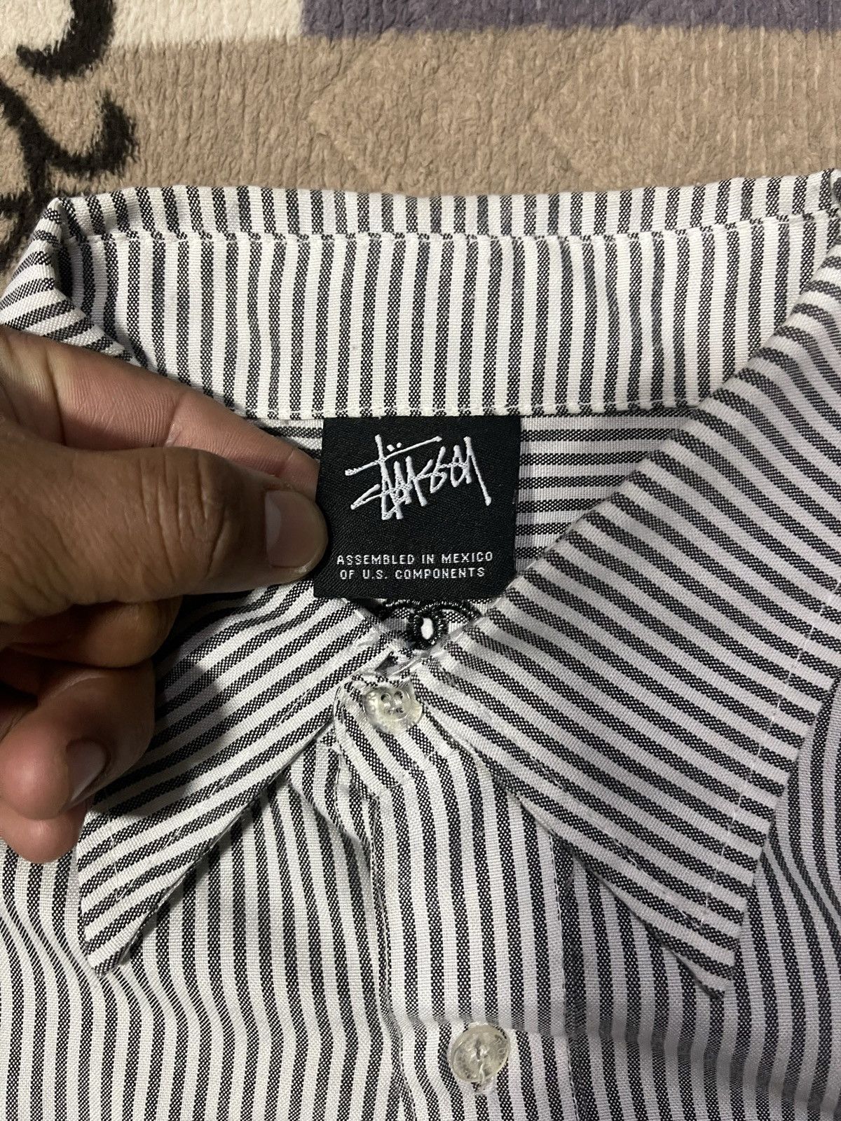 Stussy × Vintage Vintage STUSSY Single Pocket Hickory Stripes Button Up Shirt Size US M / EU 48-50 / 2 - 8 Thumbnail