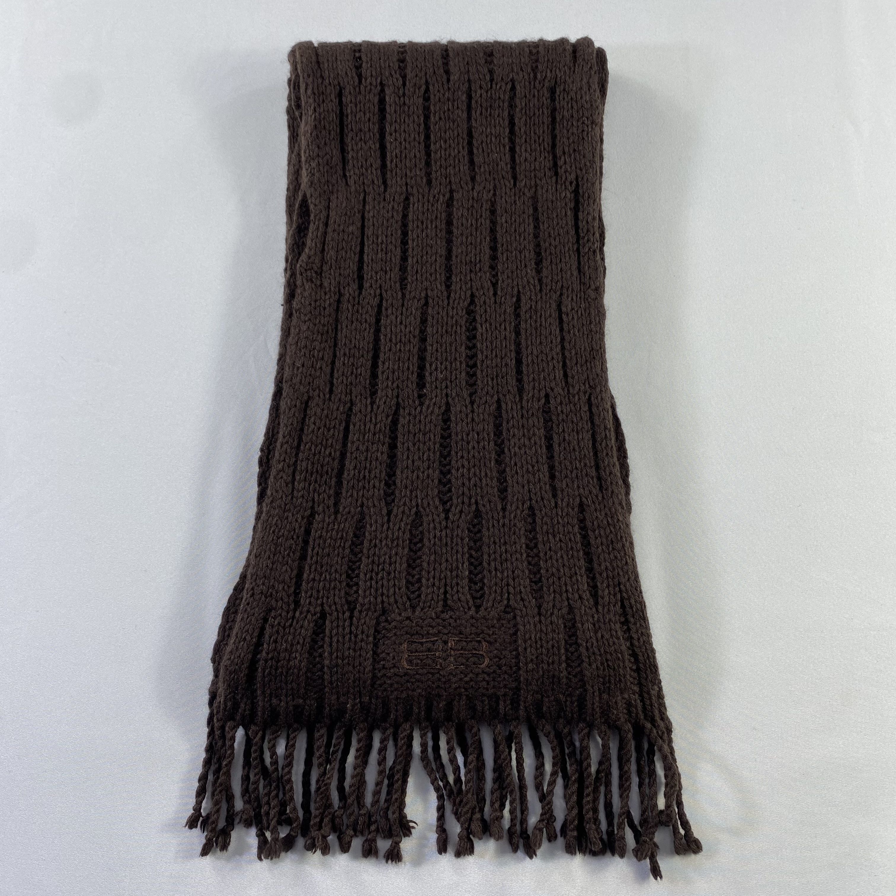 Balenciaga × Vintage Cable Knit Balenciaga Scarf Neck Wrap Wool Muffler Size ONE SIZE - 2 Thumbnail
