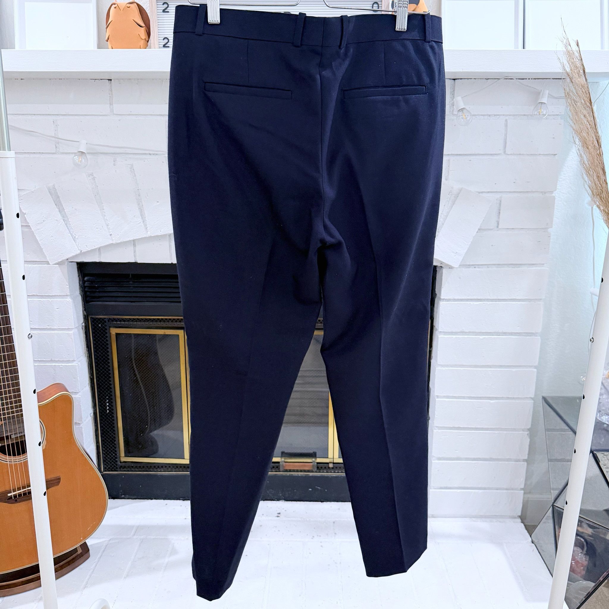 H&M H&M Slim Fit Dark Navy Blue Black Collar Tuxedo Suit Set Size 40R - 9 Thumbnail