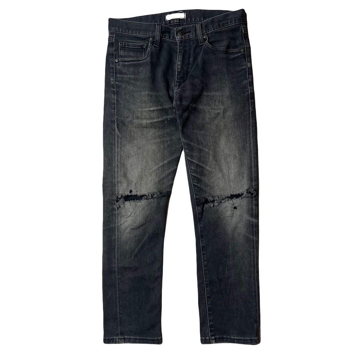Japanese Brand × Uniqlo Vintage Uniqlo Distressed Black Faded Pants Size US 29 - 1 Thumbnail
