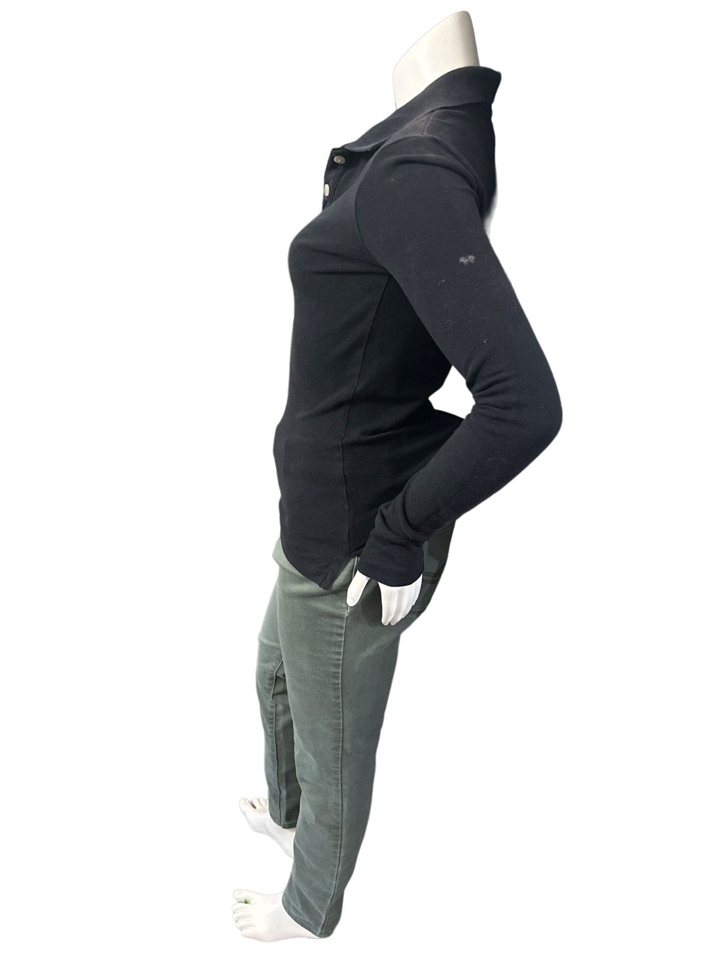 Aeropostale Black Long Sleeve Girls Shirt Size 12 Fitted All Cotton Aero Size XS / US 0-2 / IT 36-38 - 4 Thumbnail