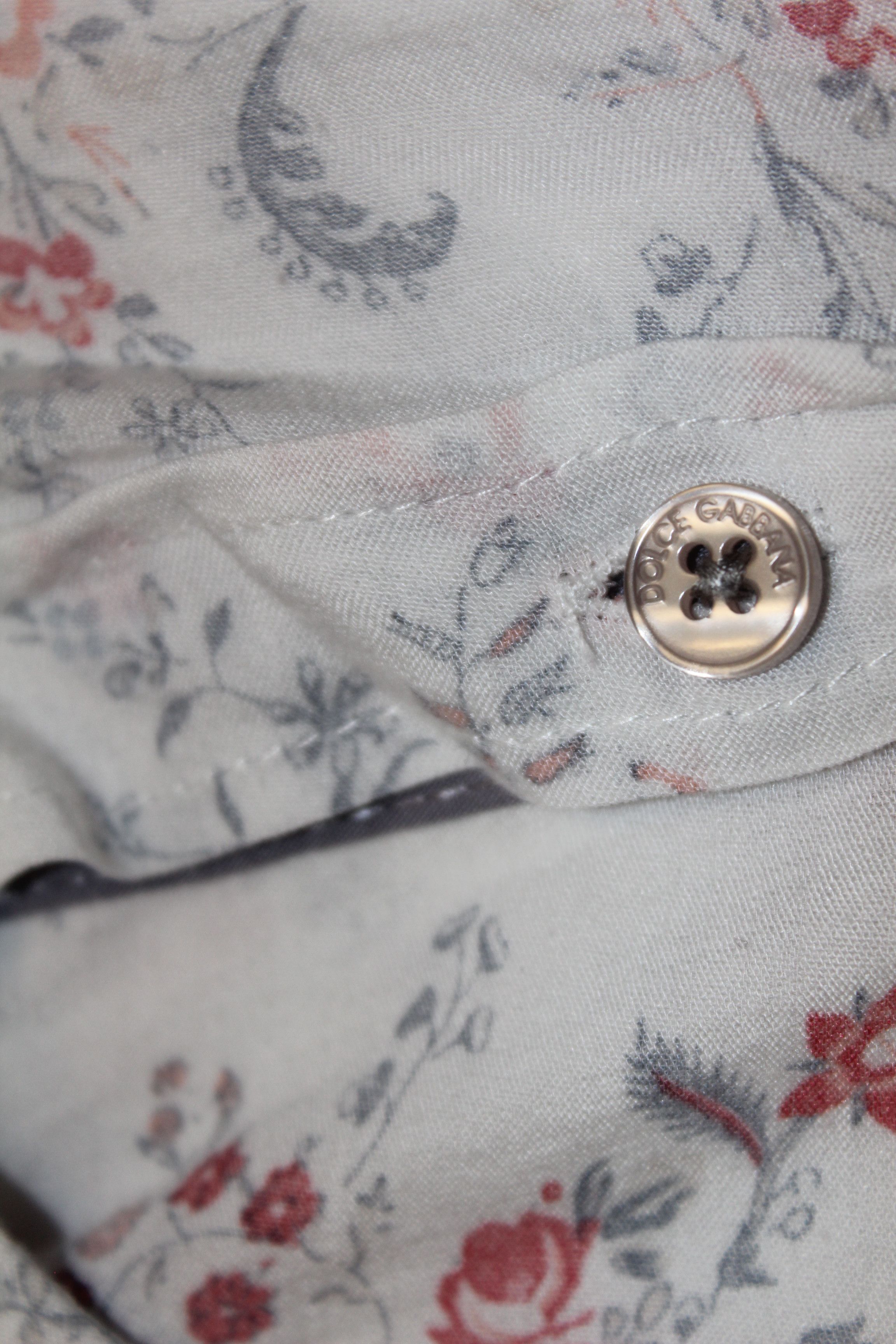 Dolce & Gabbana Men's Dolce & Gabbana Long Sleeve Floral Shirt Top Size M/L Size US M / EU 48-50 / 2 - 7 Thumbnail