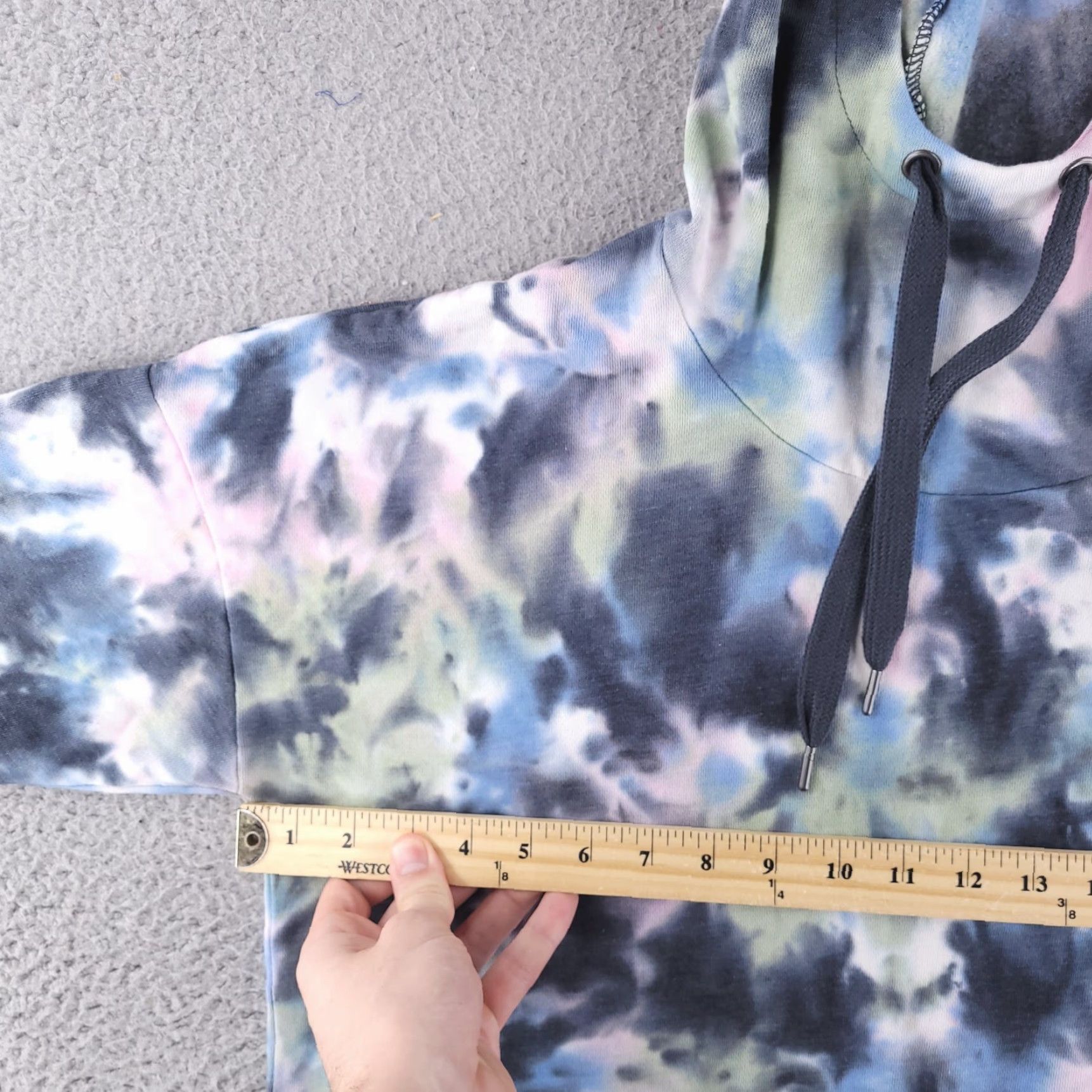 Vintage 90 Degree by Reflex Hoodie Women L Green Tie Dye Yoga Activewear Pullover Size L / US 10 / IT 46 - 6 Thumbnail