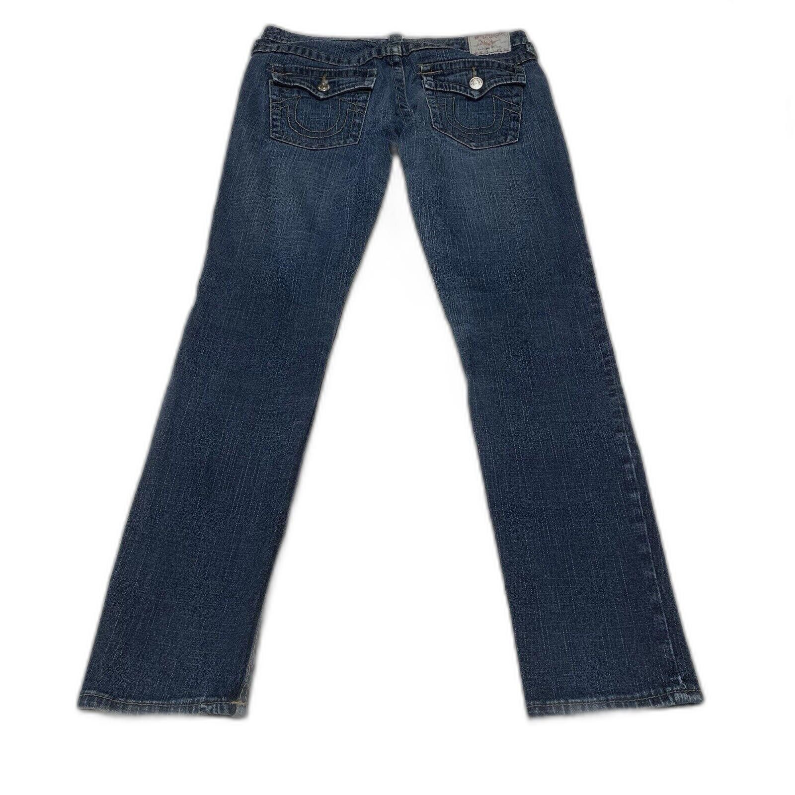 True Religion True Religion Skinny Jeans Women's Sz 29 Blue Back Flap Size 29" - 4 Thumbnail