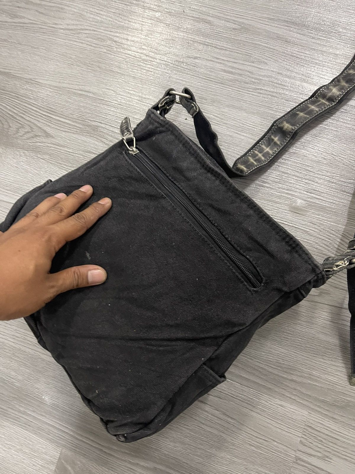Japanese Brand Grand Stone Black Dyed Multi Compartment Utilities bag Size ONE SIZE - 4 Thumbnail