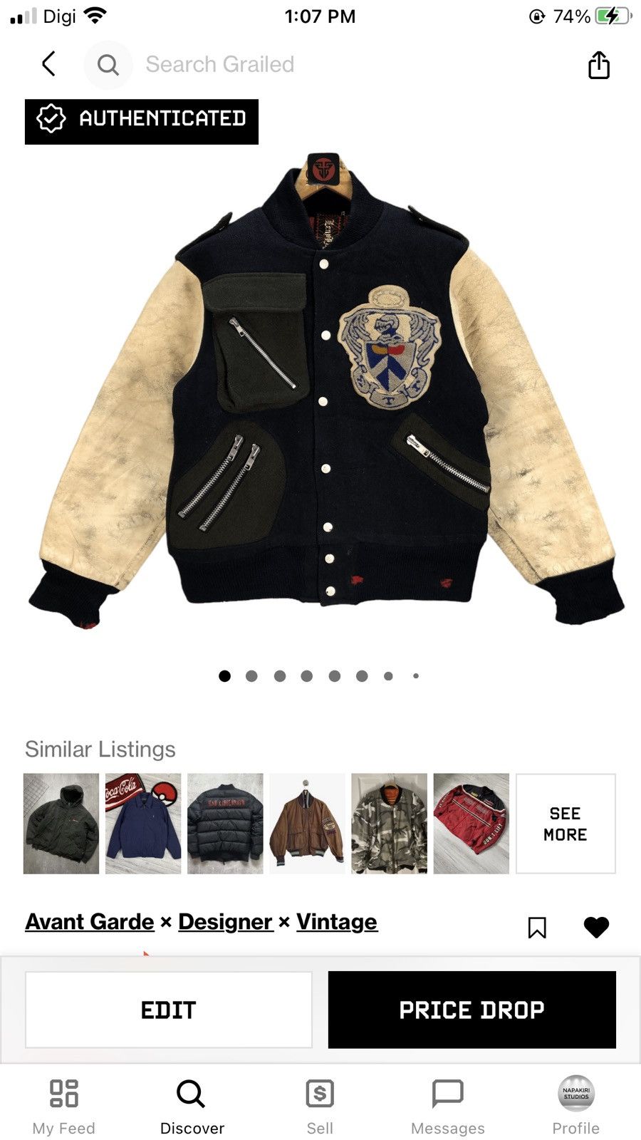 Japanese Brand TRASHED🔥 LENYLAYLACK BONDAGE RARE DESIGN VARSITY #6505-69 Size US M / EU 48-50 / 2 - 21 Thumbnail