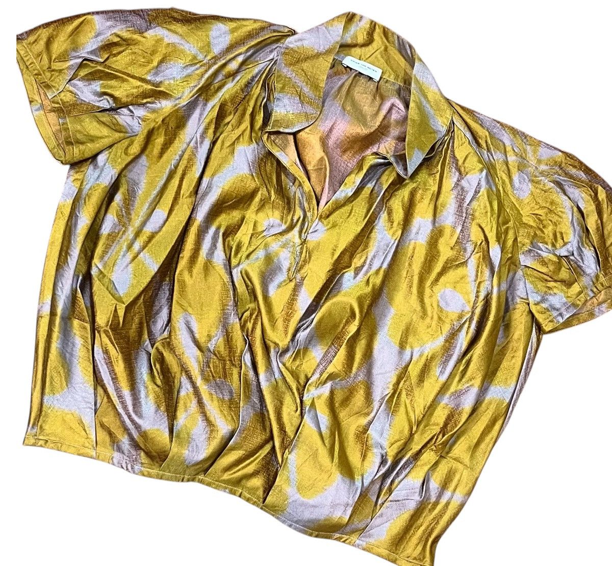 Dries Van Noten *FINAL DROP* Vintage dries van noten silk two tone blouse Size M / US 6-8 / IT 42-44 - 2 Thumbnail