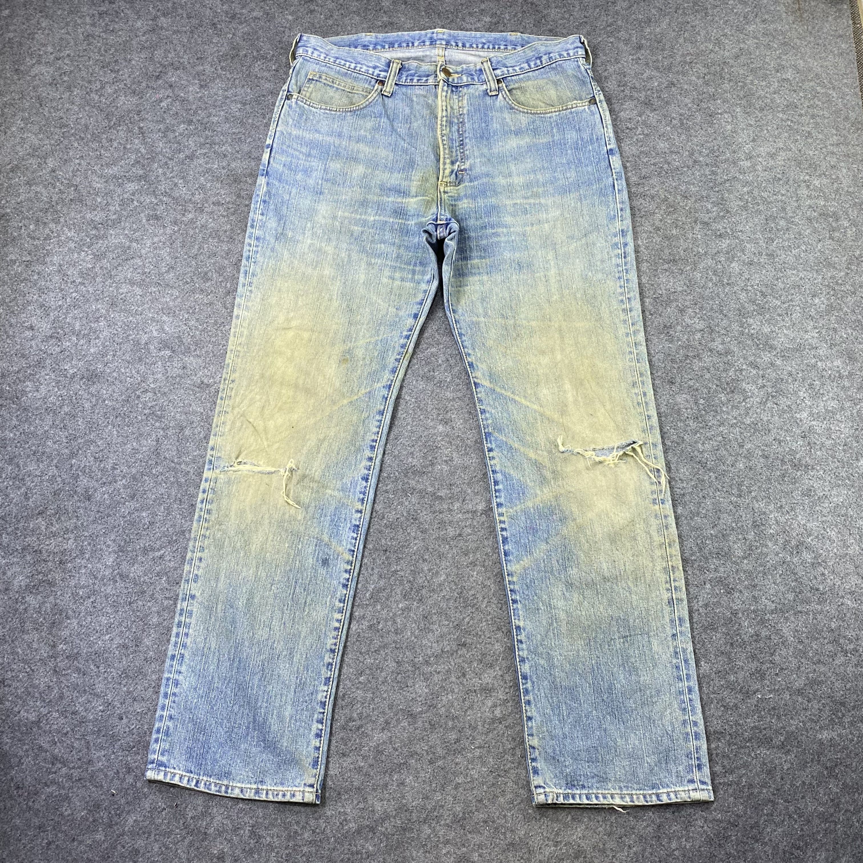 Jean × Vintage × Wrangler Vintage wrangler Distressed Blue Wash jeans-J1160 Size US 38 / EU 54 - 2 Thumbnail