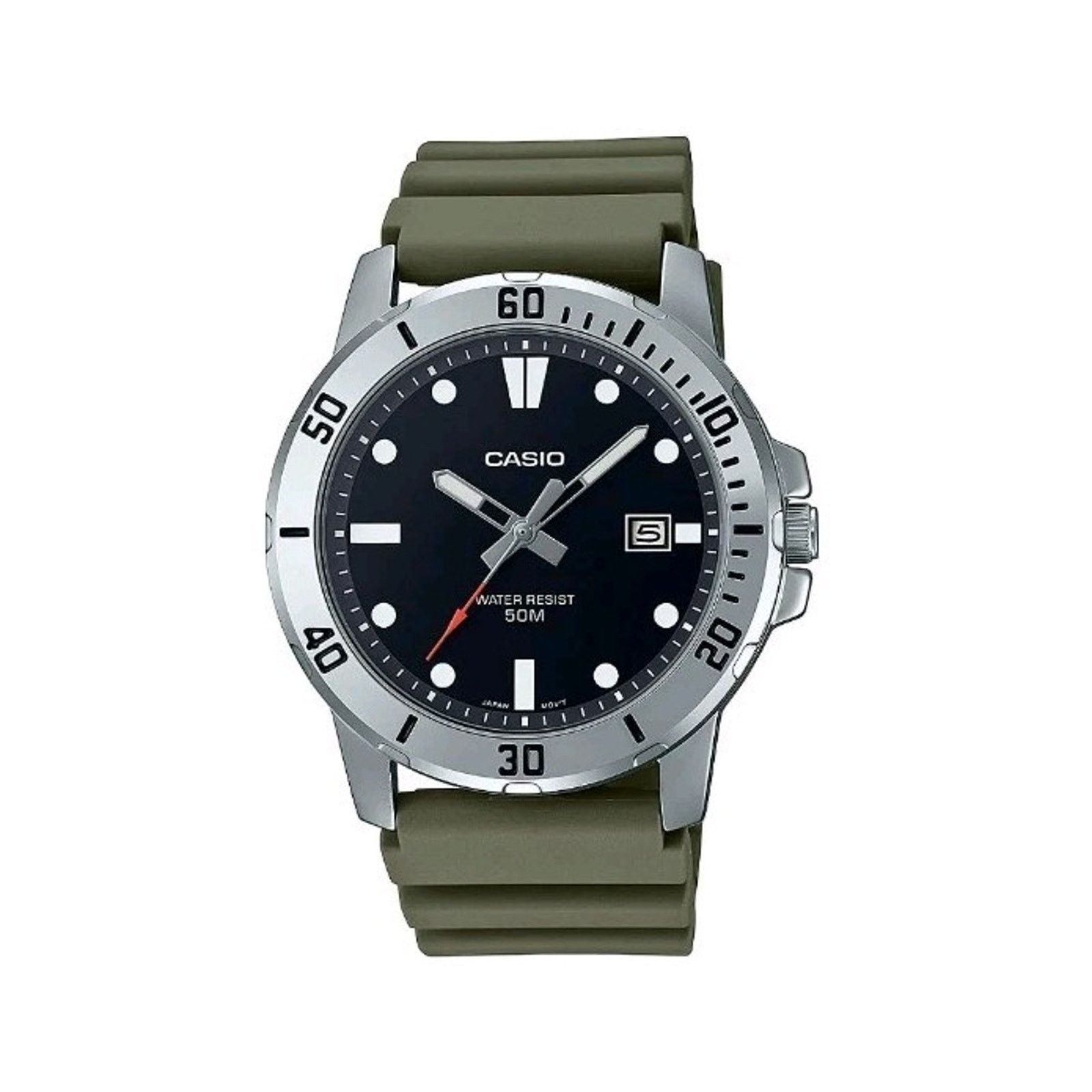 Casio Casio Green Resin Strap Black Dial Luminous Hands Mens Watch Size ONE SIZE - 1 Thumbnail