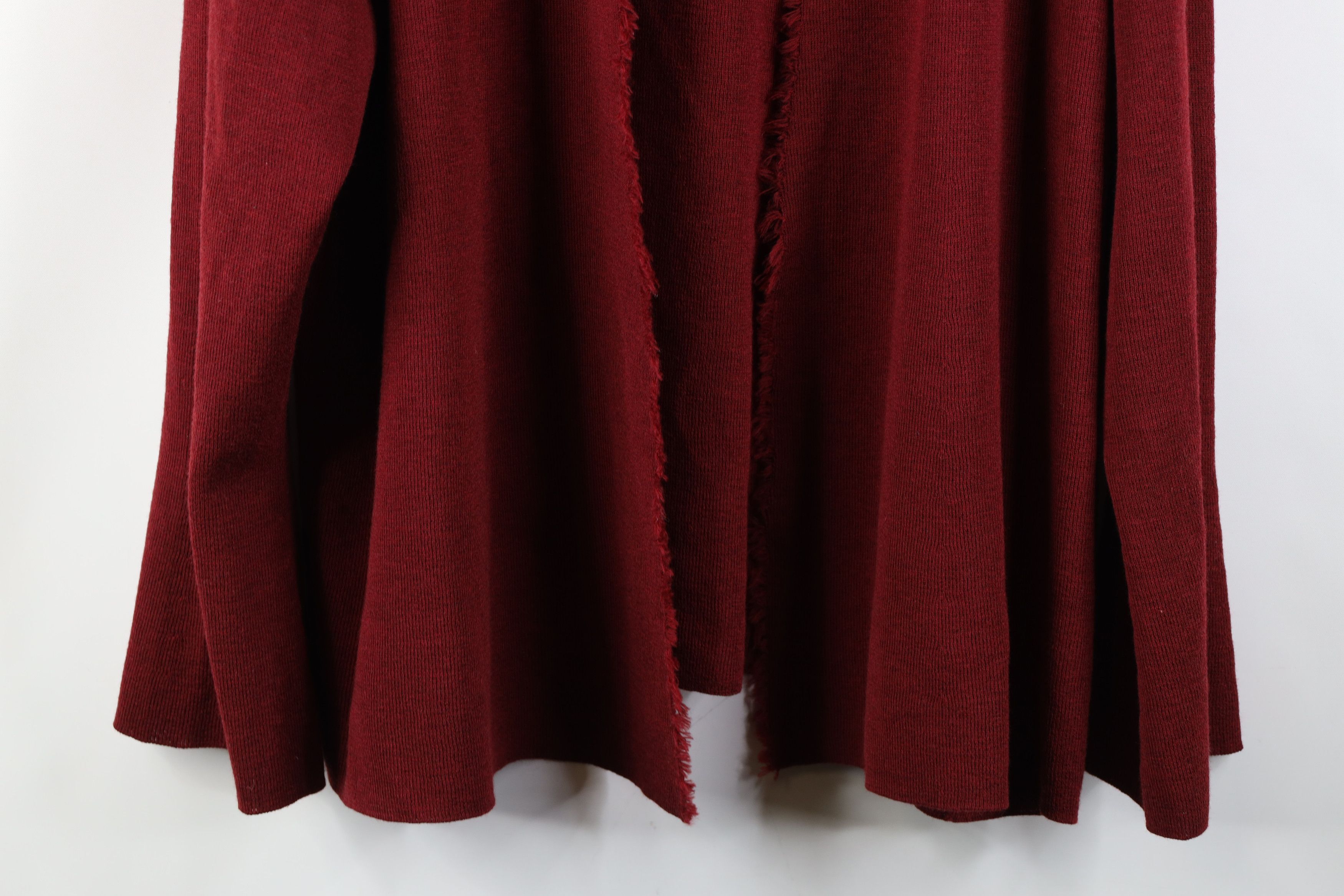 Eileen Fisher Eileen Fisher Knit Fringed Open Front Cardigan Sweater Red Size XL / US 12-14 / IT 48-50 - 3 Thumbnail