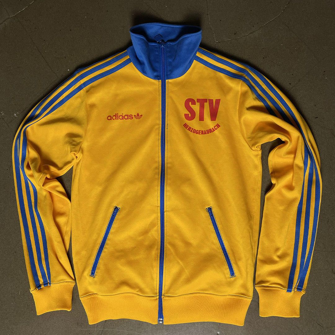 image of Adidas Yellow Track Zip Up, Men's (Size Small)