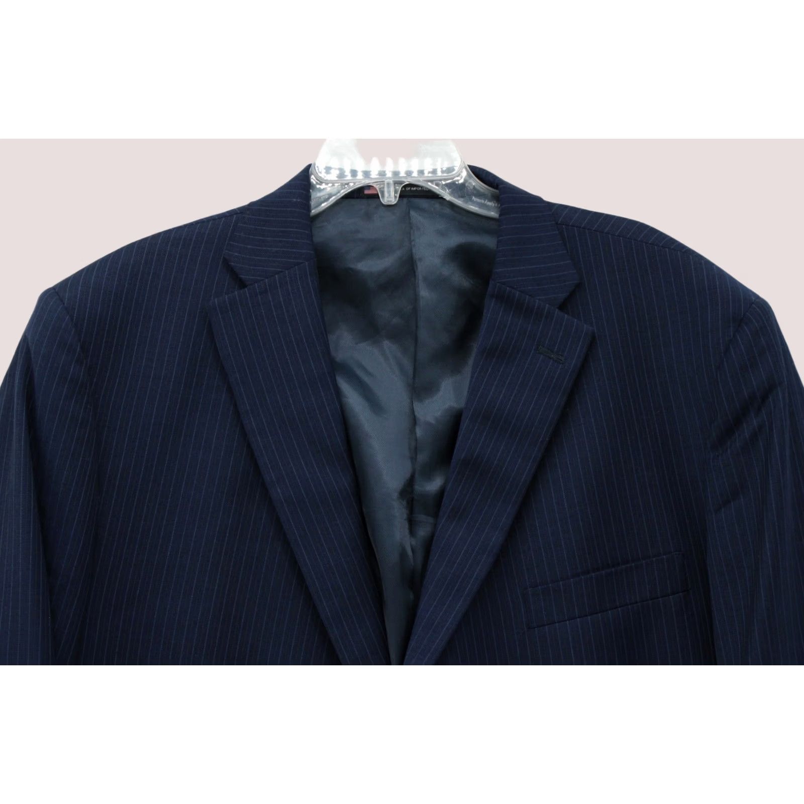 Hart Schaffner Marx Hart Schaffner Marx Blazer Jacket Single-Breasted 2-Button Navy Pin Stripe Wool 50R Men UTFVTG Vest? Size US M / EU 48-50 / 2 - 1 Thumbnail