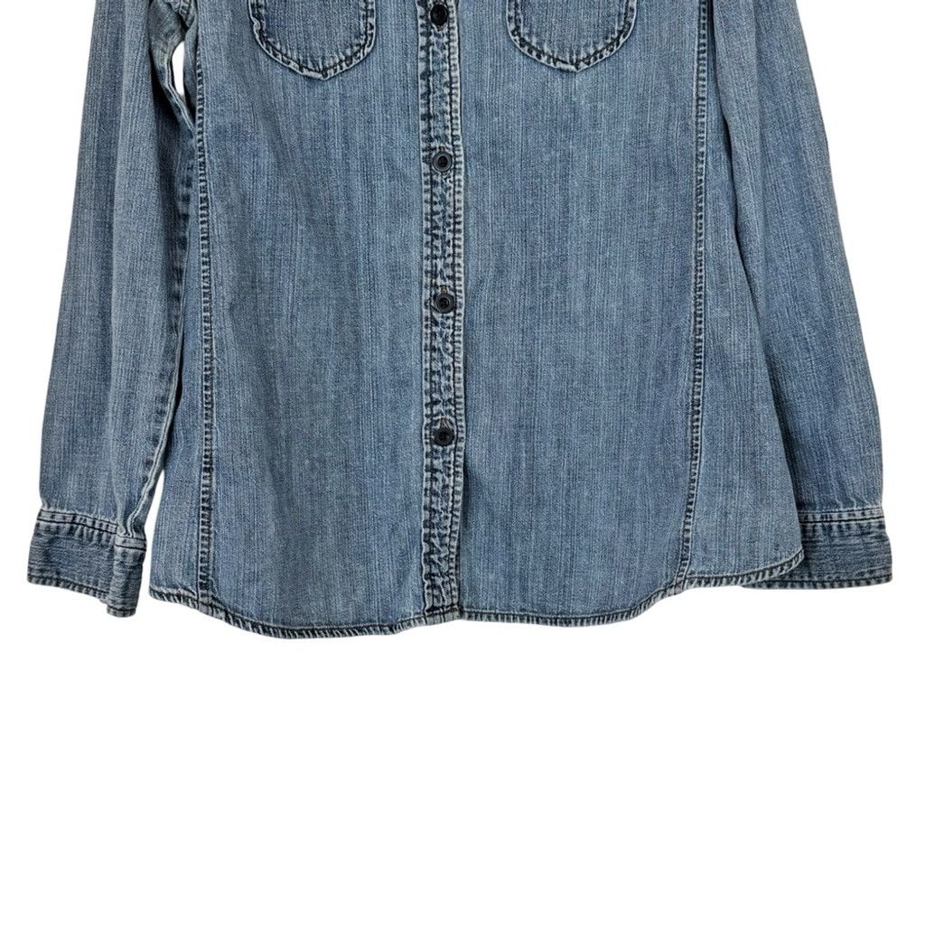 Gap GAP Women's Blue Super Cute/Chic Denim Button Down Shirt S Size S / US 4 / IT 40 - 3 Thumbnail