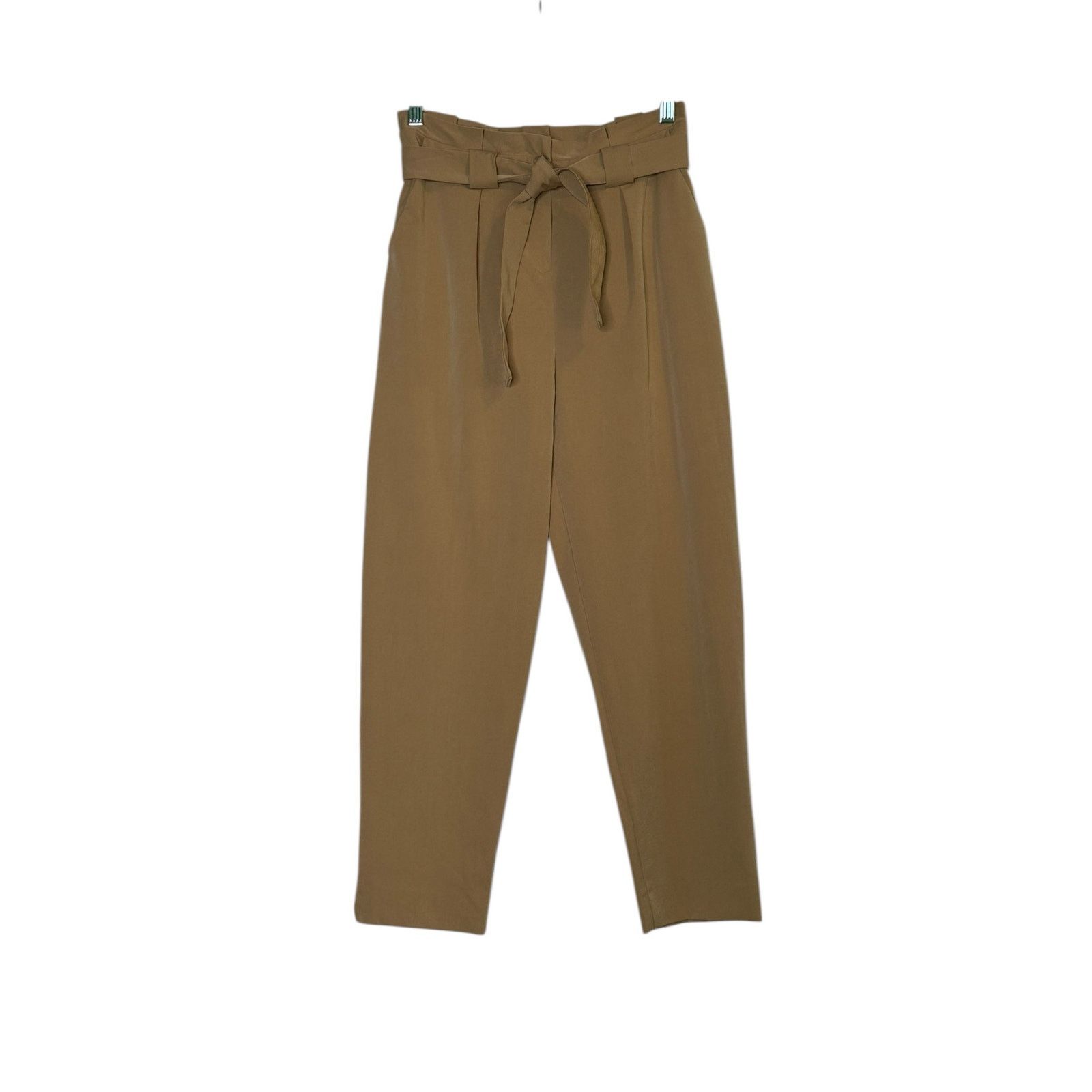 Topshop Topshop beige pleated high waist belted crop pants size 2 Size 26" / US 2 / IT 38 - 10 Thumbnail