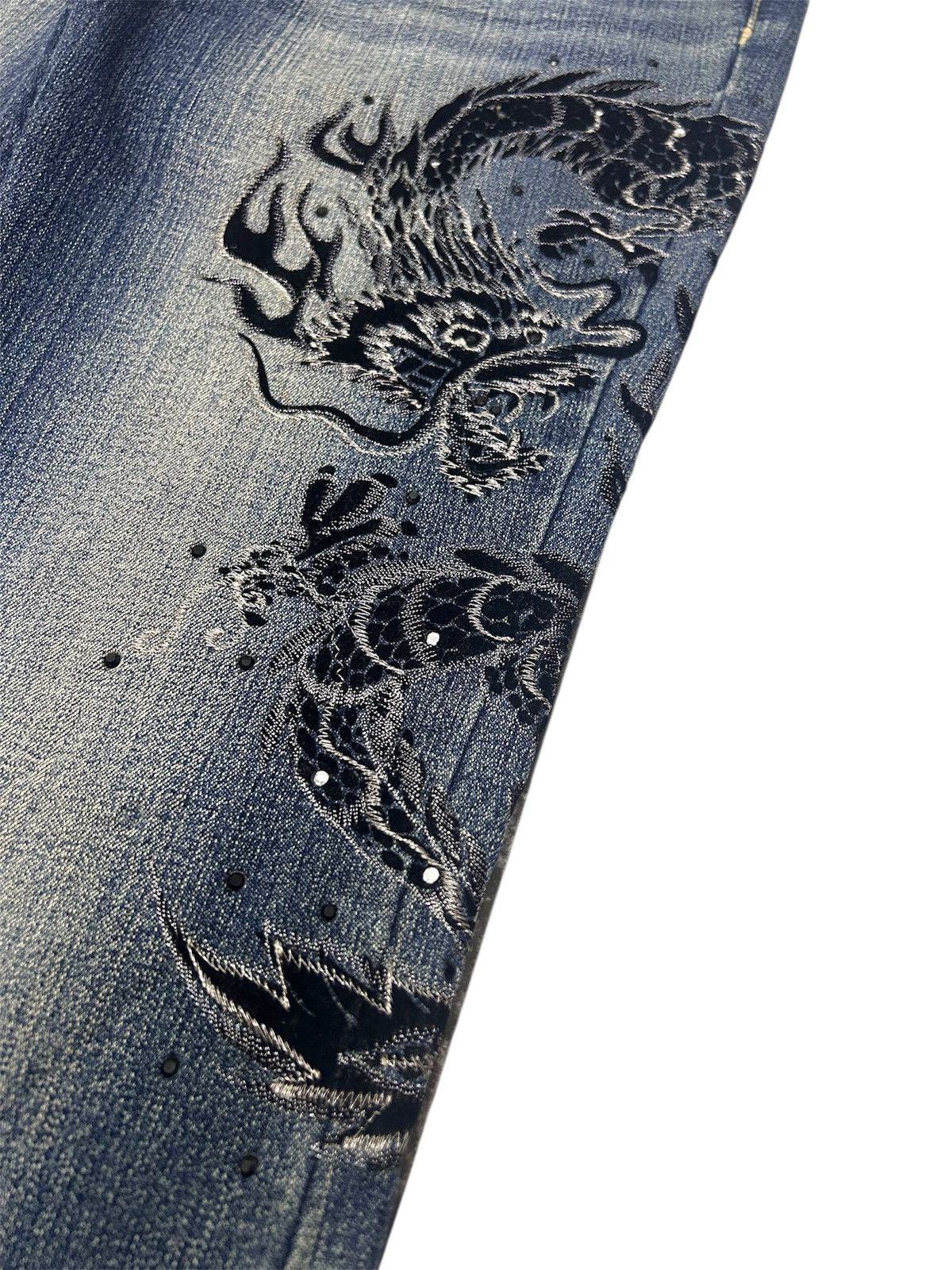Japanese Brand × Vintage Vintage Japanese DIXIE JEANS Dragon Flare Denim Size US 30 / EU 46 - 7 Thumbnail