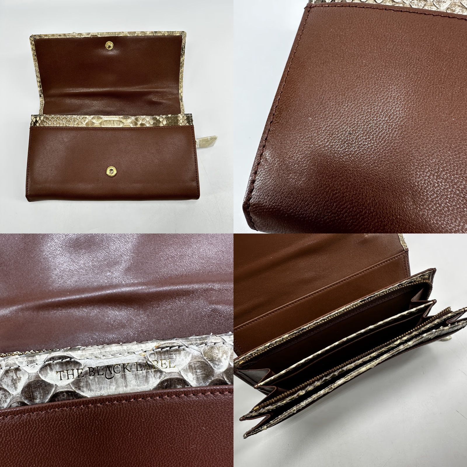 Vintage The Black Label Wallet Womens Genuine Python Leather Clutch Exotic Luxury Purse Size ONE SIZE - 9 Thumbnail