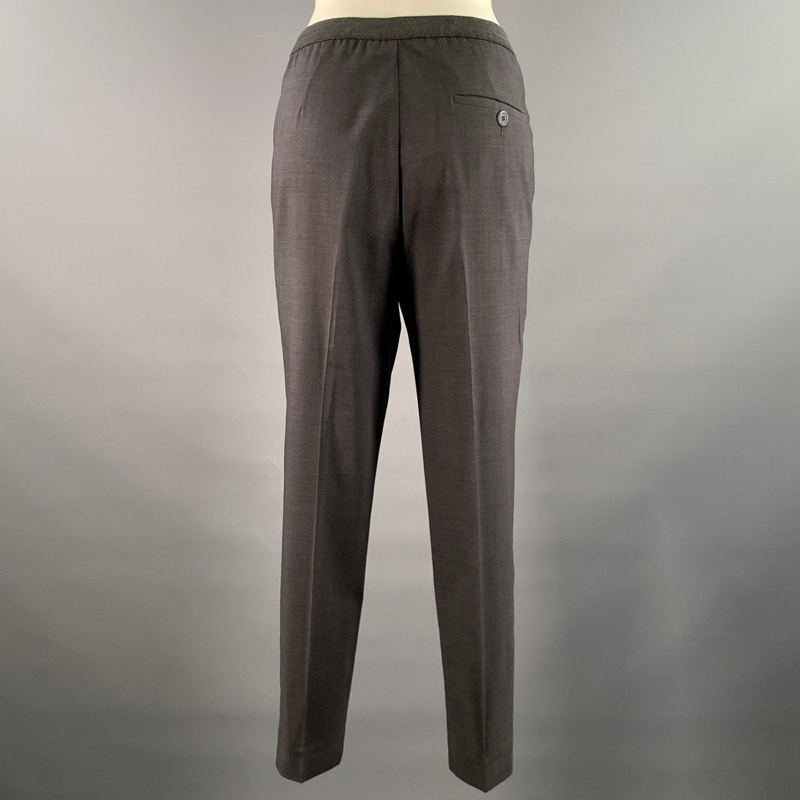 Brunello Cucinelli BRUNELLO CUCINELLI Grey Wool Heather Elasticated Pants Size US 32 / EU 48 - 3 Thumbnail