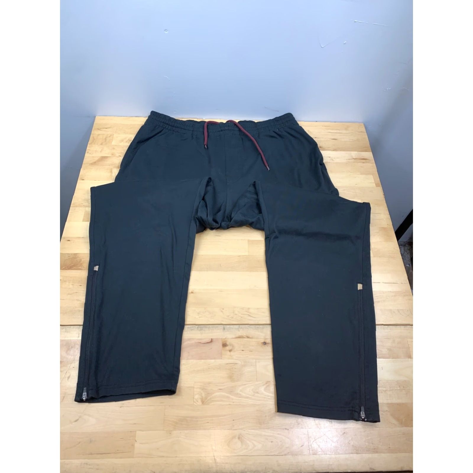 Prana prAna Sweatpants Mens 2XL Black Casual Drawstring Ankle Zip #7848 Size US 39 - 2 Thumbnail