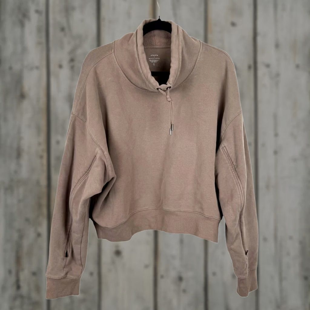 Athleta Athleta x Alicia Keys Tan Retroplush Revive Drawstring Pullover Hoodie Sweatshirt - L Women's Pullover Hoodie Tan Retroplush Brown L Women Size L / US 10 / IT 46 - 1 Thumbnail