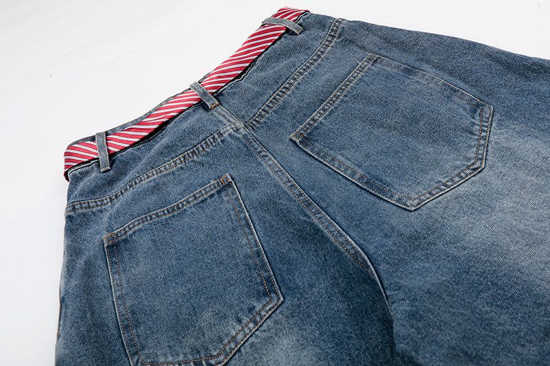 Vintage Men's American Retro Loose-Fit Wide-Leg Lace-Up Jeans Size US 32 / EU 48 - 4 Thumbnail