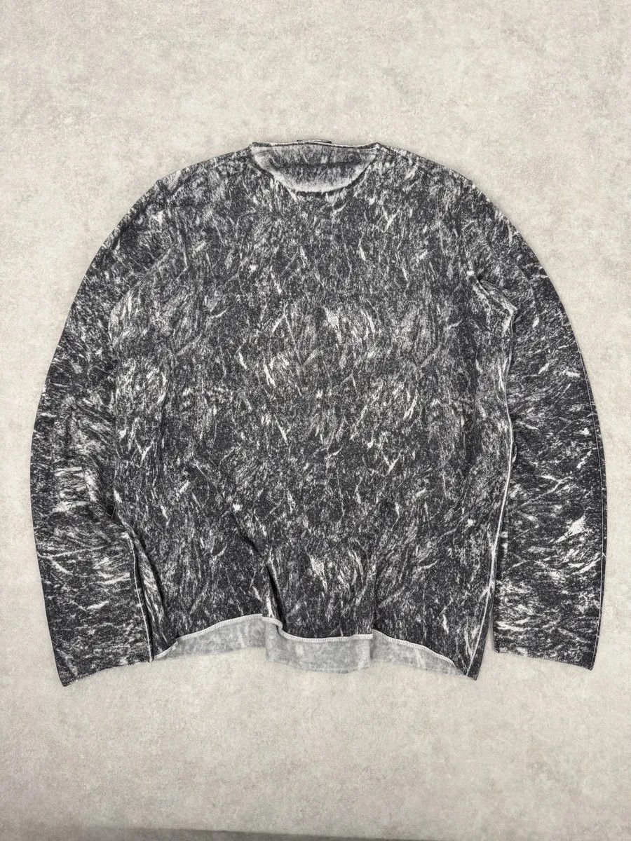 Emporio Armani AW2012 Emporio Armani Grey Eroded Abstract Sweater Size US M / EU 48-50 / 2 - 5 Thumbnail