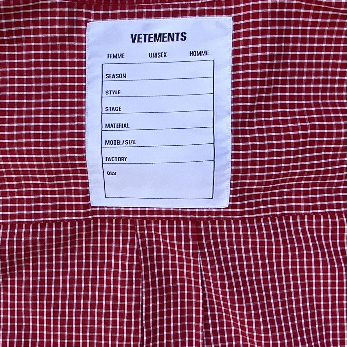 Vetements Fall20 Red Plaid Oversized Cropped Shirt Size S / US 4 / IT 40 - 9 Thumbnail