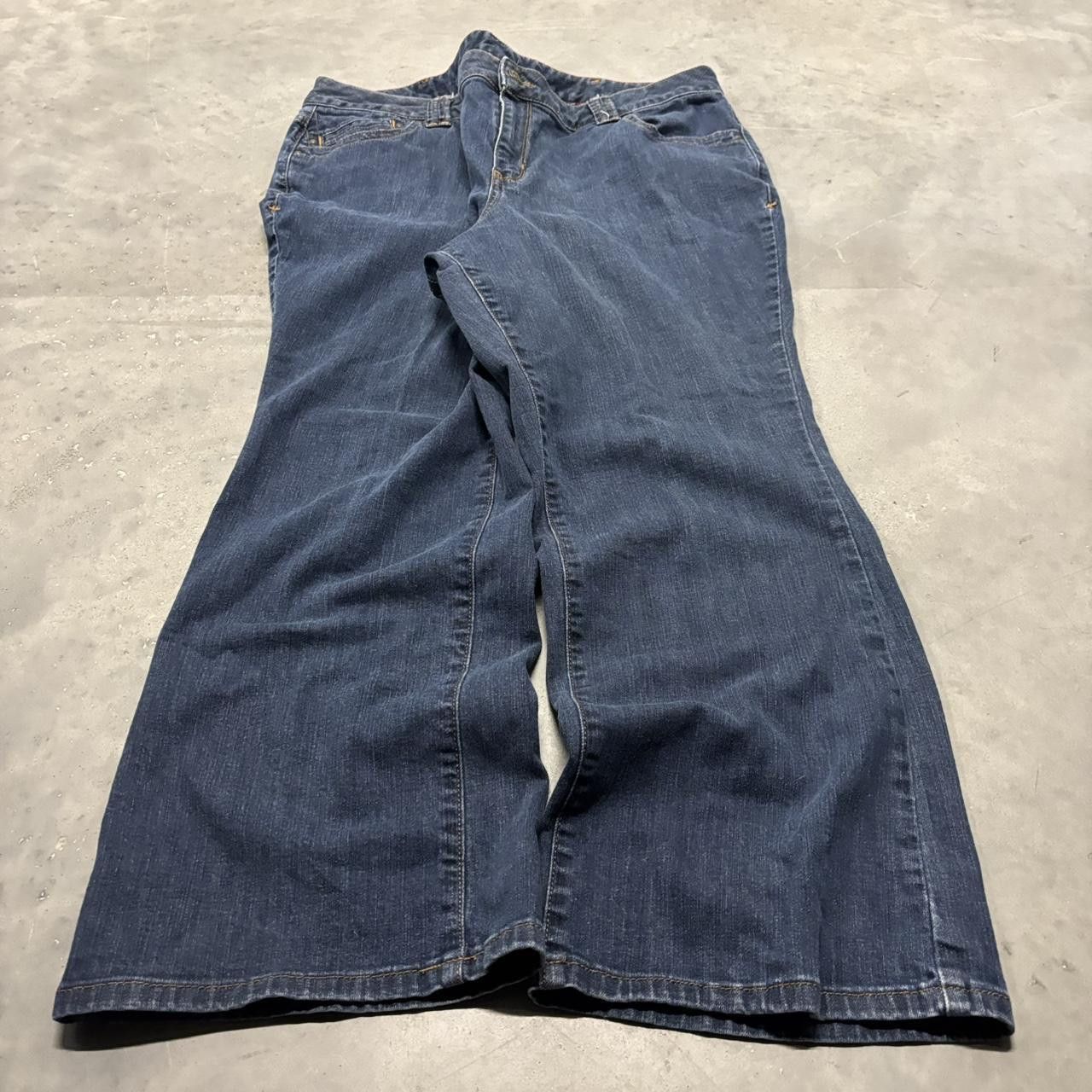 Japanese Brand × Vintage Crazy Vintage Y2K/2000s Baggy Dark Wash Skater Grunge Denim Jeans! Size US 38 / EU 54 - 3 Thumbnail
