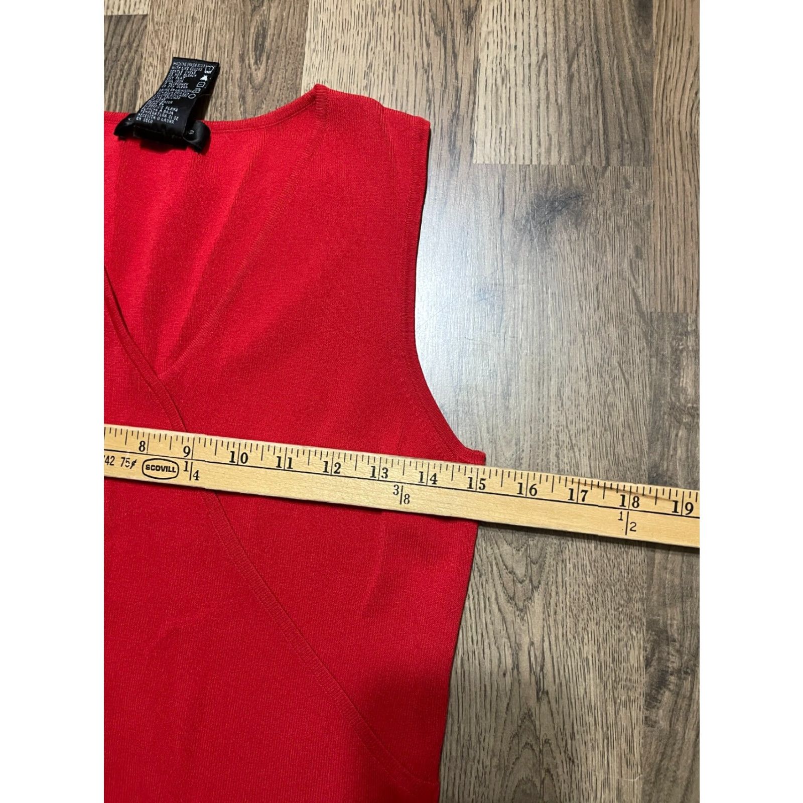 Vintage Cable & Gauge Tank Top Women M Red V-Neck Sleeveless Shirt Casual Basic Modern 90s? Size M / US 6-8 / IT 42-44 - 3 Thumbnail