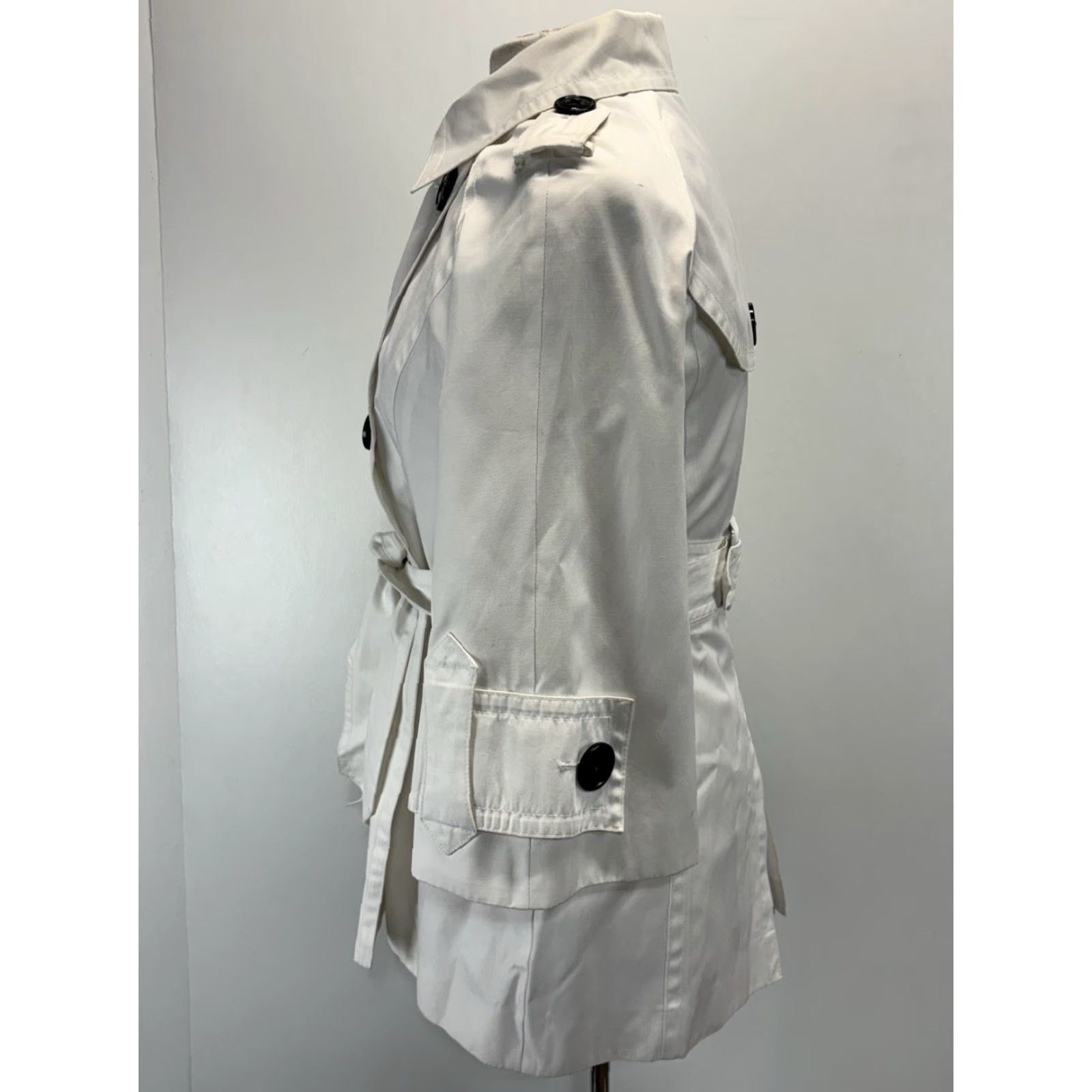 Miss Sixty VINTAGE Miss Sixty Trench Coat Jacket Women’s Medium White Belted Double Breast Y2K Size M / US 6-8 / IT 42-44 - 2 Thumbnail