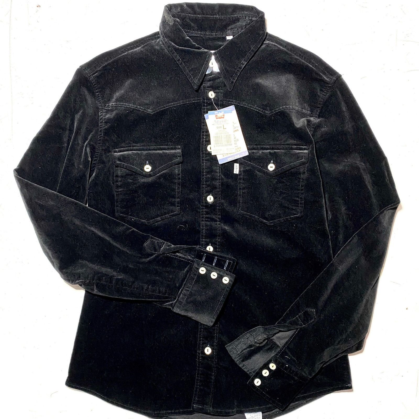 Levi's Levi’s NWT 90s black velvet ladies winter shirt, mint S & L Size S / US 4 / IT 40 - 1 Thumbnail
