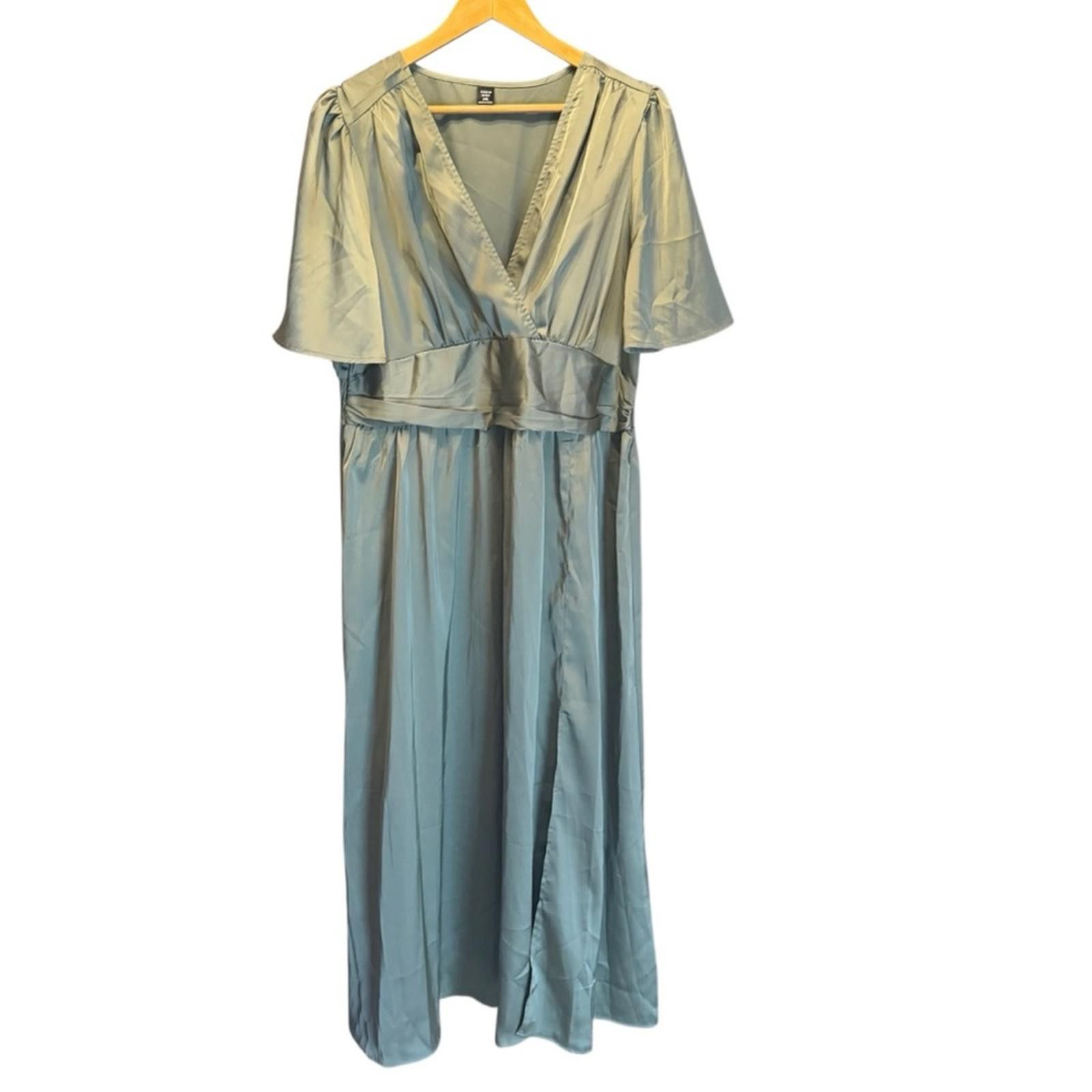 Shein NWOT. Shein Franclia V-Neck Ruffle Waist Maxi Dress Size 1XL Size XL / US 12-14 / IT 48-50 - 4 Thumbnail